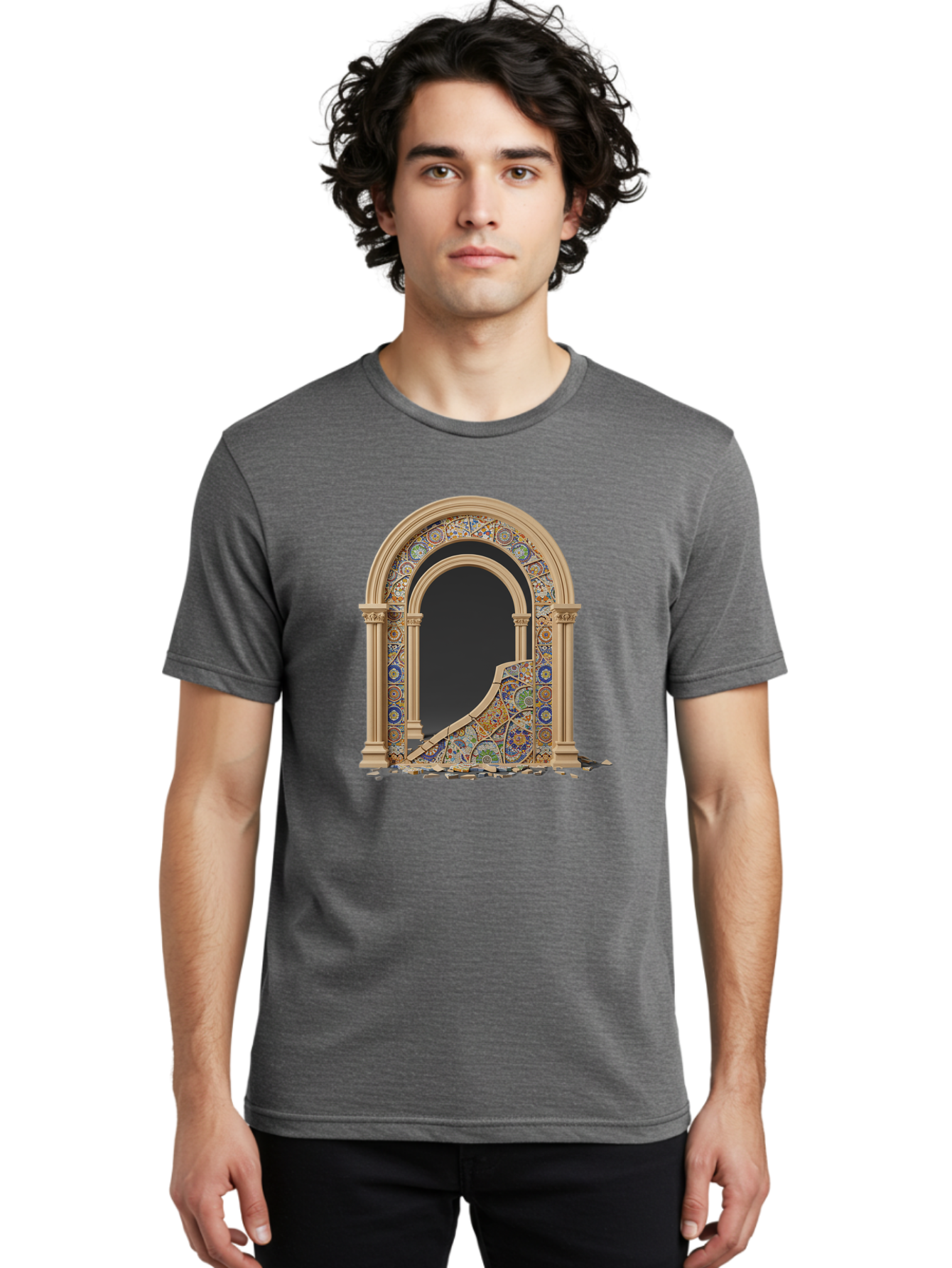 Damaged-Archway Men'S Graphic Tee, 100% Cotton, Comfortable Casual Summer Wear, Machine Washable, Vintage Camera, Old Camera, Antique Camera, Black Camera, Classic Photography, Photography Equipment, Nostalgic Device, Film Camera, Camera Art Bag378