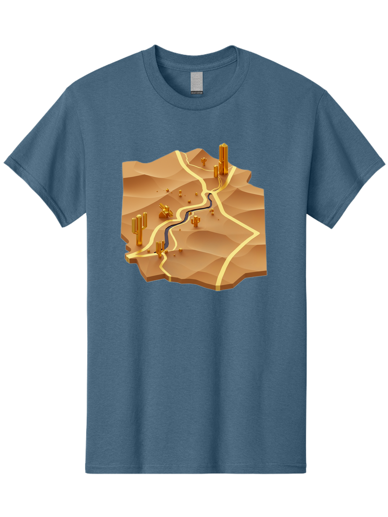 Desert-Landscape-Isometric-Map Men'S Graphic Tee, 100% Cotton, Comfortable Casual Summer Wear, Machine Washable, Vintage Camera, Old Camera, Antique Camera, Black Camera, Classic Photography, Photography Equipment, Nostalgic Device, Bag388