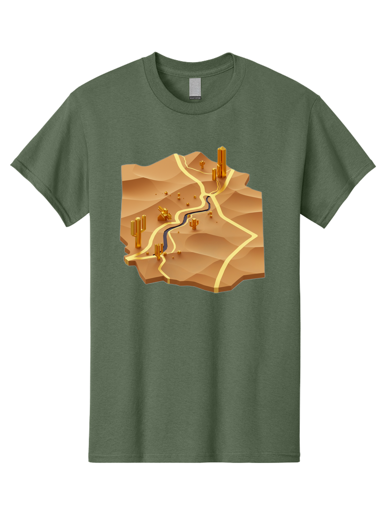 Desert-Landscape-Isometric-Map Men'S Graphic Tee, 100% Cotton, Comfortable Casual Summer Wear, Machine Washable, Vintage Camera, Old Camera, Antique Camera, Black Camera, Classic Photography, Photography Equipment, Nostalgic Device, Bag388