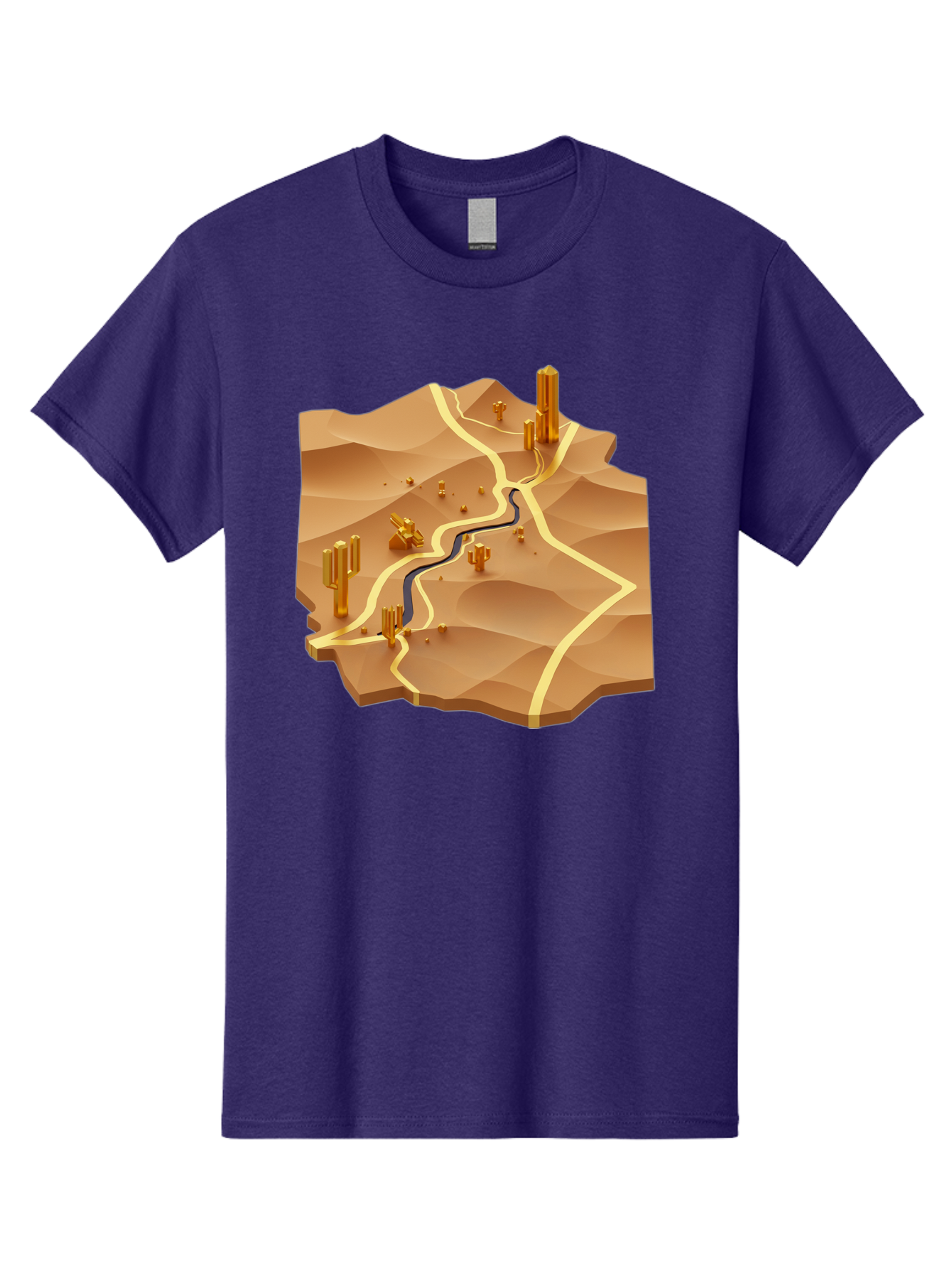 Desert-Landscape-Isometric-Map Men'S Graphic Tee, 100% Cotton, Comfortable Casual Summer Wear, Machine Washable, Vintage Camera, Old Camera, Antique Camera, Black Camera, Classic Photography, Photography Equipment, Nostalgic Device, Bag388