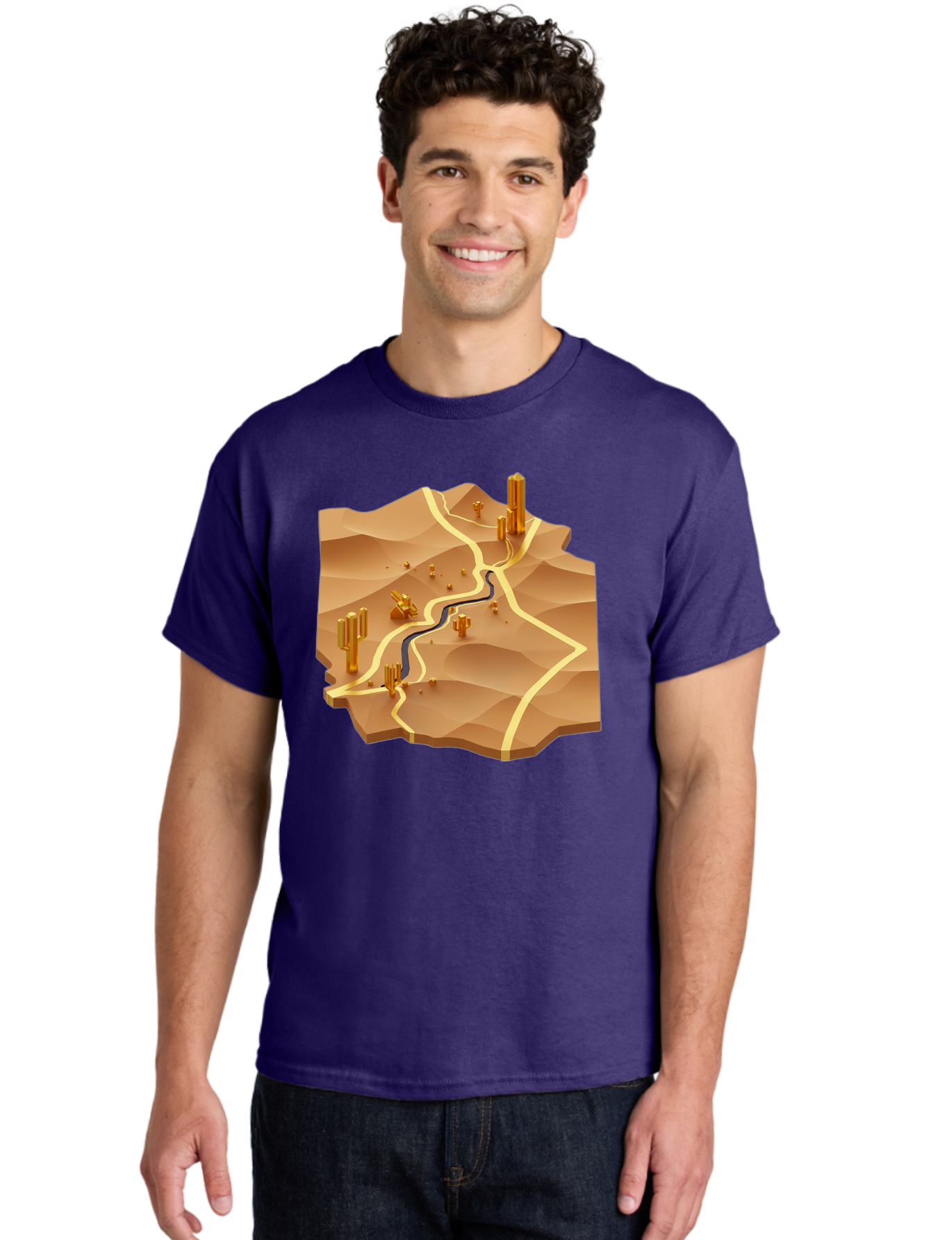 Desert-Landscape-Isometric-Map Men'S Graphic Tee, 100% Cotton, Comfortable Casual Summer Wear, Machine Washable, Vintage Camera, Old Camera, Antique Camera, Black Camera, Classic Photography, Photography Equipment, Nostalgic Device, Bag388