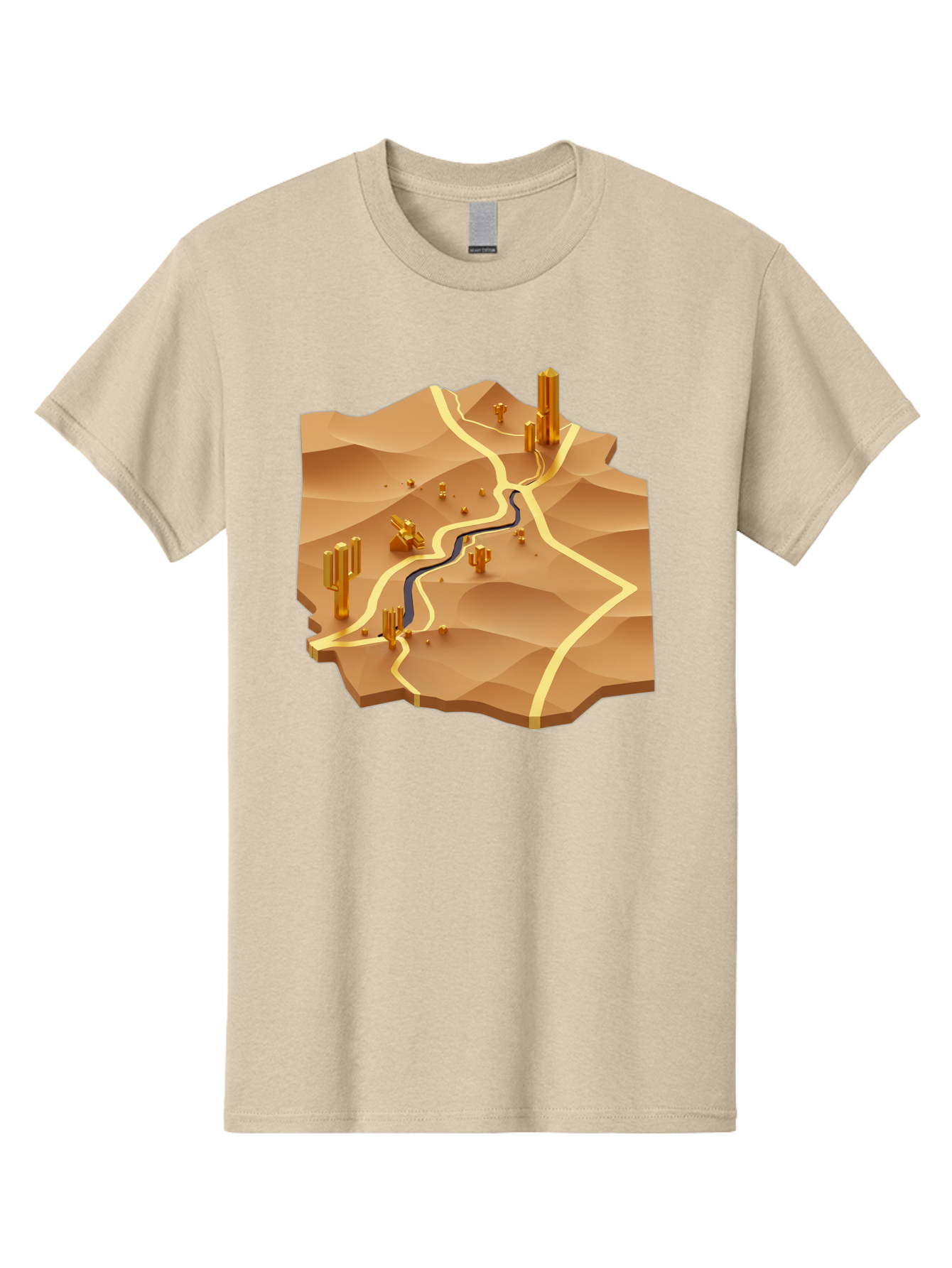 Desert-Landscape-Isometric-Map Men'S Graphic Tee, 100% Cotton, Comfortable Casual Summer Wear, Machine Washable, Vintage Camera, Old Camera, Antique Camera, Black Camera, Classic Photography, Photography Equipment, Nostalgic Device, Bag388