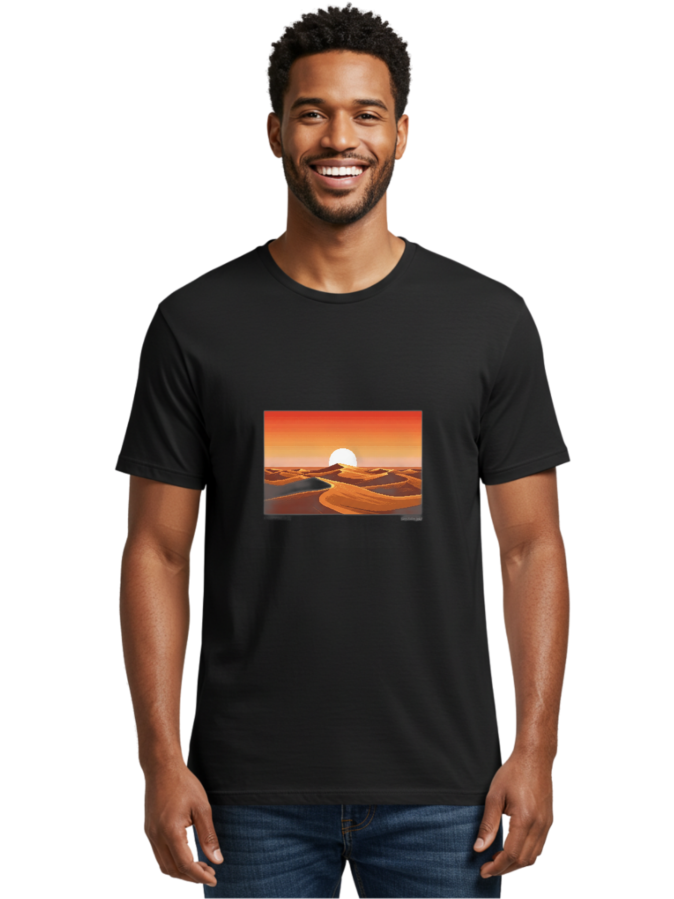 Desert-Sunset-3 Men'S Graphic Tee, 100% Cotton, Comfortable Casual Summer Wear, Machine Washable, Vintage Camera, Old Camera, Antique Camera, Black Camera, Classic Photography, Photography Equipment, Nostalgic Device, Film Camera, Camera Art Bag391