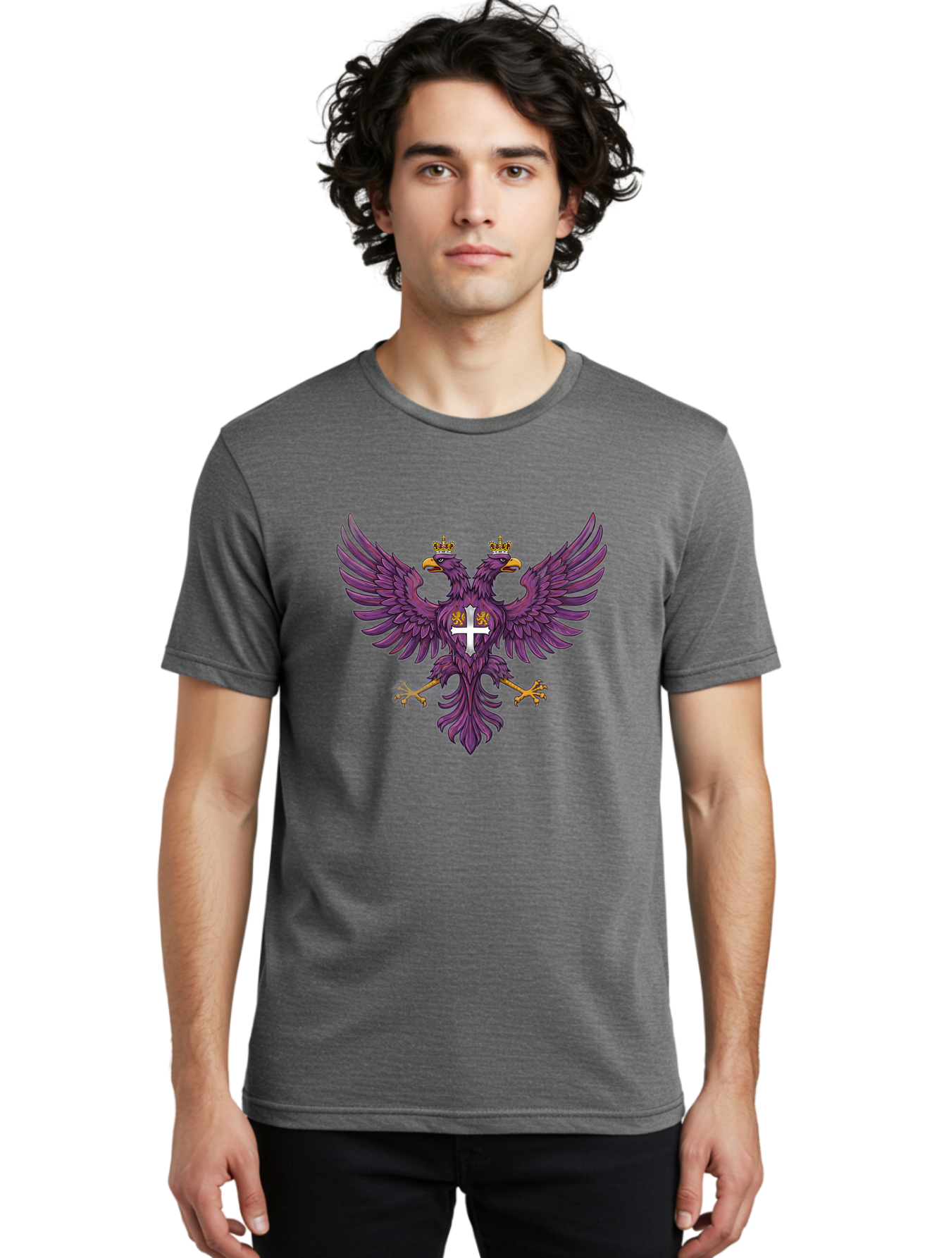Double-Headed-Eagle-1 Men'S Graphic Tee, 100% Cotton, Comfortable Casual Summer Wear, Machine Washable, Vintage Camera, Old Camera, Antique Camera, Black Camera, Classic Photography, Photography Equipment, Nostalgic Device, Film Camera, Bag405