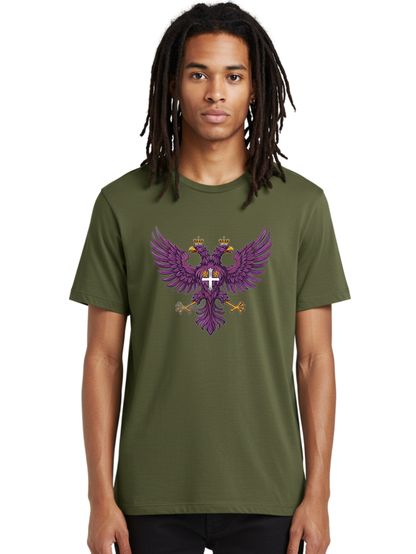 Double-Headed-Eagle-1 Men'S Graphic Tee, 100% Cotton, Comfortable Casual Summer Wear, Machine Washable, Vintage Camera, Old Camera, Antique Camera, Black Camera, Classic Photography, Photography Equipment, Nostalgic Device, Film Camera, Bag405