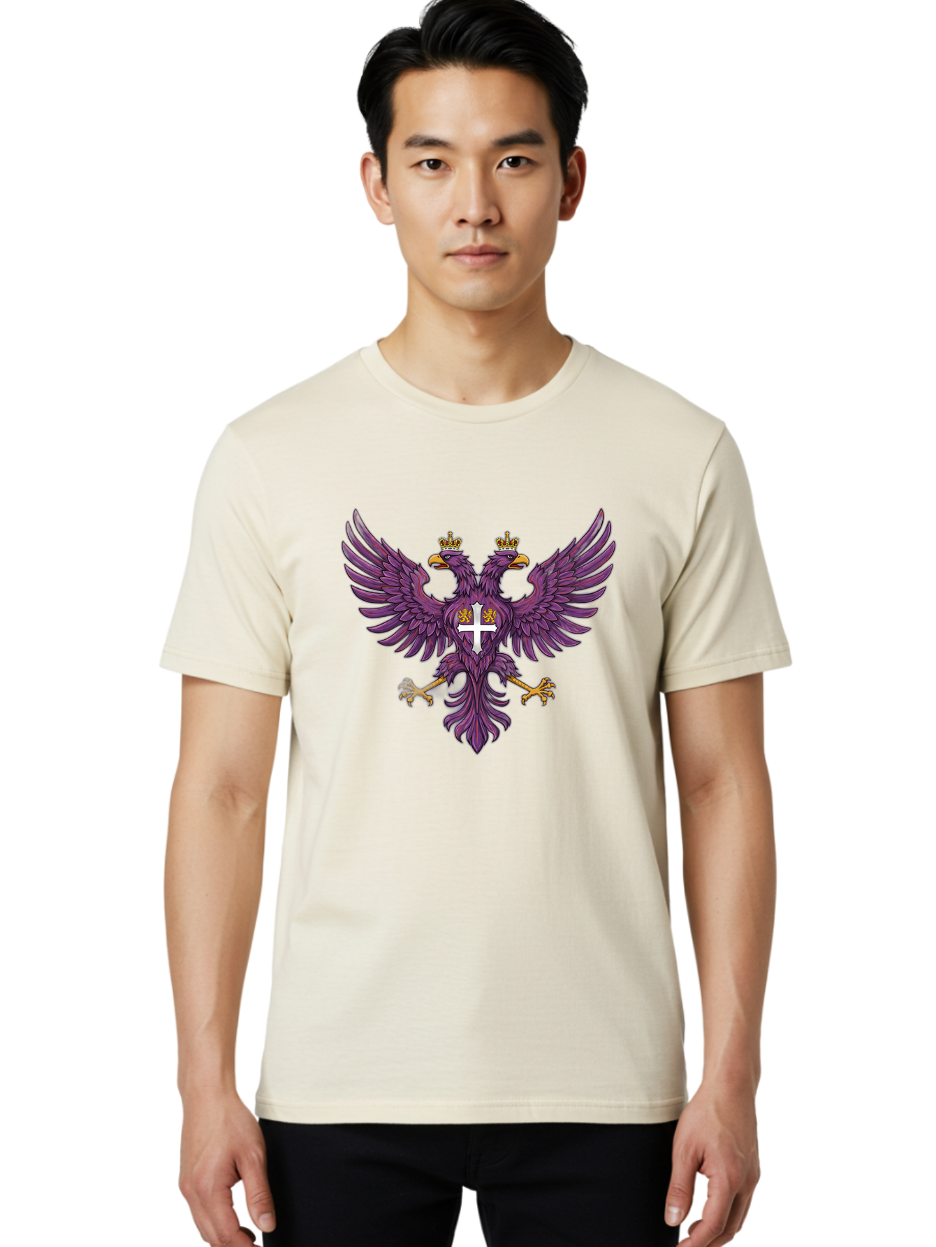 Double-Headed-Eagle-1 Men'S Graphic Tee, 100% Cotton, Comfortable Casual Summer Wear, Machine Washable, Vintage Camera, Old Camera, Antique Camera, Black Camera, Classic Photography, Photography Equipment, Nostalgic Device, Film Camera, Bag405