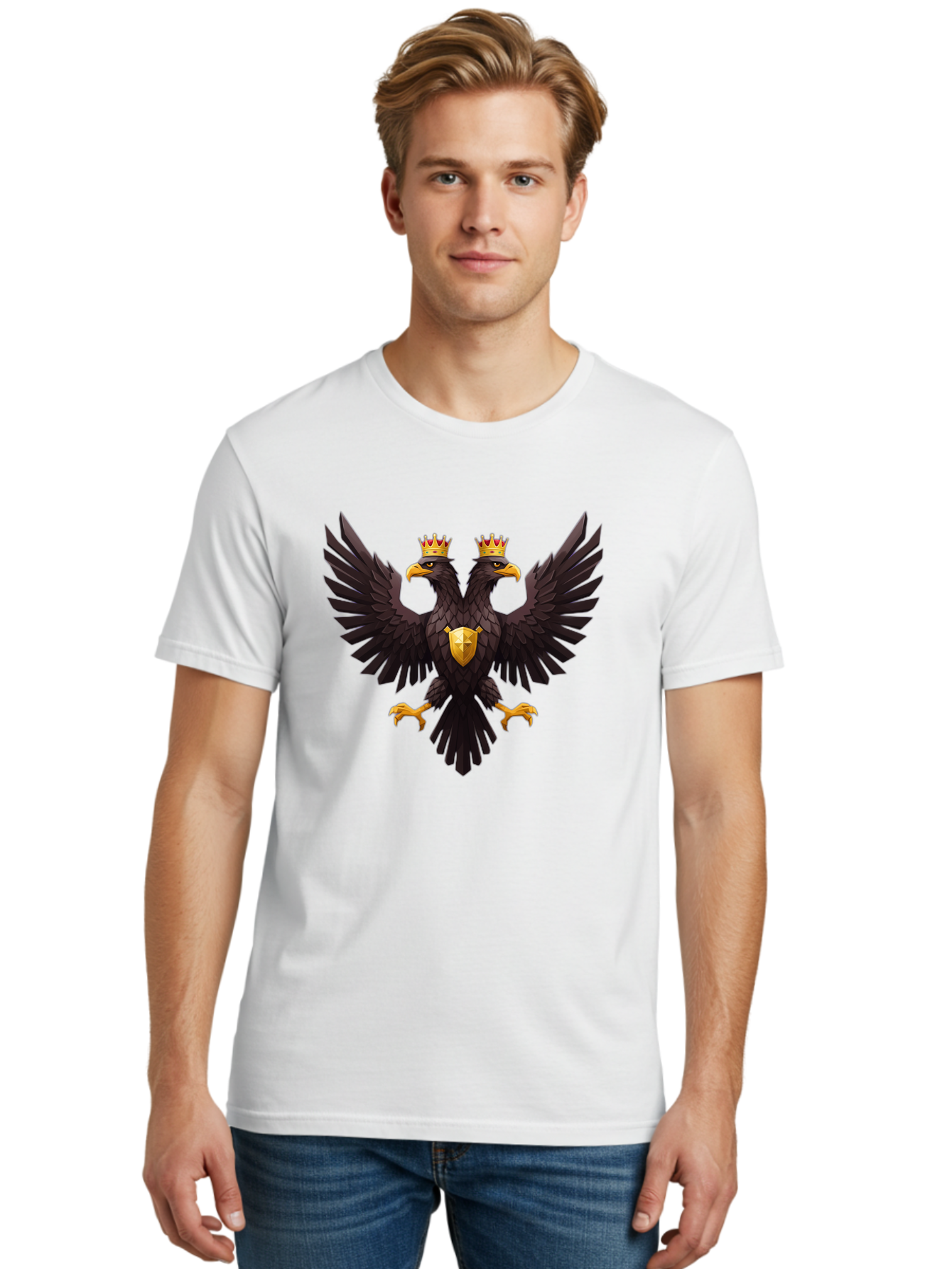 Double-Headed-Eagle-3 Men'S Graphic Tee, 100% Cotton, Comfortable Casual Summer Wear, Machine Washable, Vintage Camera, Old Camera, Antique Camera, Black Camera, Classic Photography, Photography Equipment, Nostalgic Device, Film Camera, Bag407
