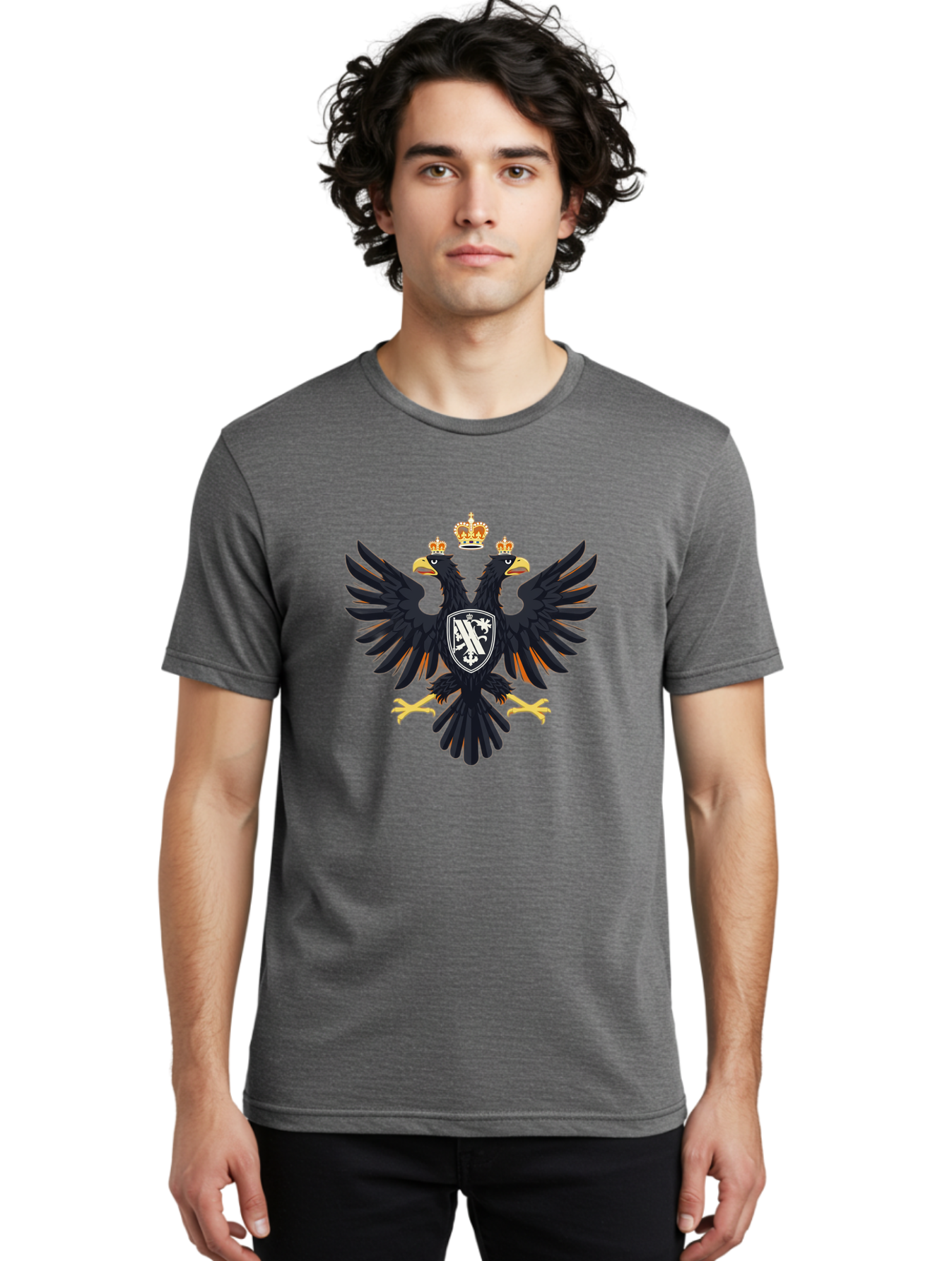 Double-Headed-Eagle-Coat-Of-Arms-1 Men'S Graphic Tee, 100% Cotton, Comfortable Casual Summer Wear, Machine Washable, Vintage Camera, Old Camera, Antique Camera, Black Camera, Classic Photography, Photography Equipment, Nostalgic Device, Bag408