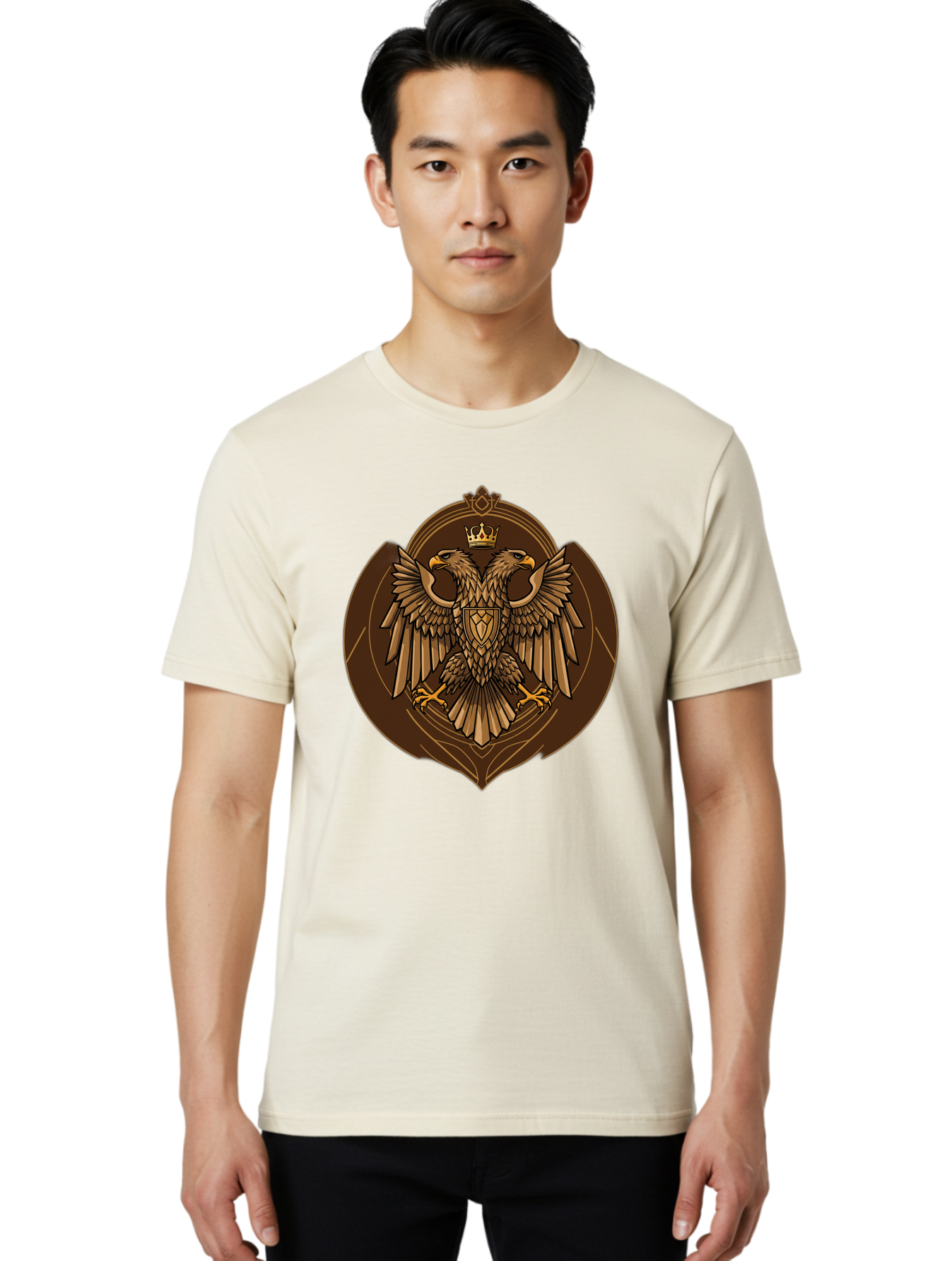 Double-Headed-Eagle-Crest Men'S Graphic Tee, 100% Cotton, Comfortable Casual Summer Wear, Machine Washable, Vintage Camera, Old Camera, Antique Camera, Black Camera, Classic Photography, Photography Equipment, Nostalgic Device, Film Camera, Bag410