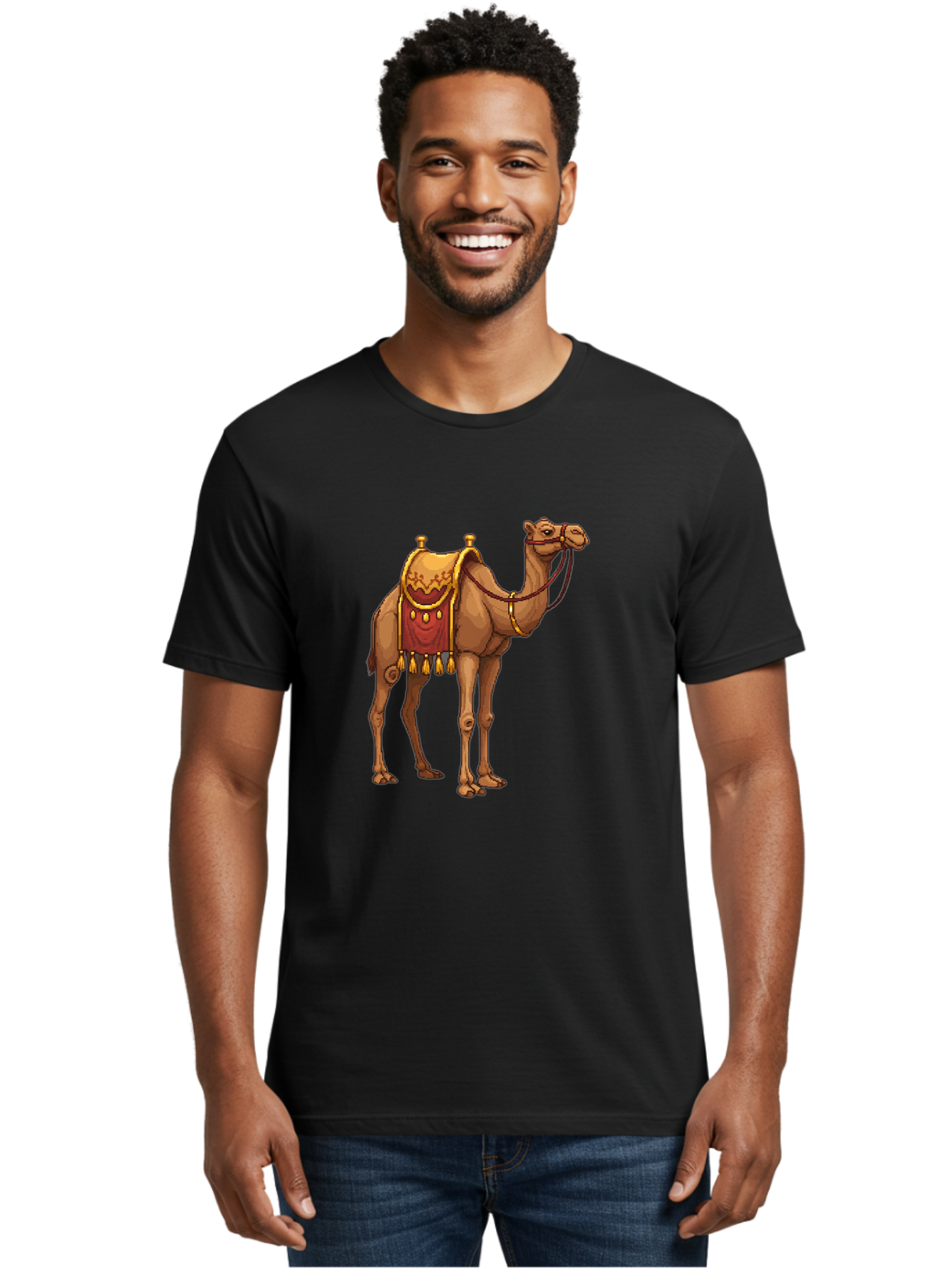 Dromedary-Camel Men'S Graphic Tee, 100% Cotton, Comfortable Casual Summer Wear, Machine Washable, Vintage Camera, Old Camera, Antique Camera, Black Camera, Classic Photography, Photography Equipment, Nostalgic Device, Film Camera, Camera Art Bag417