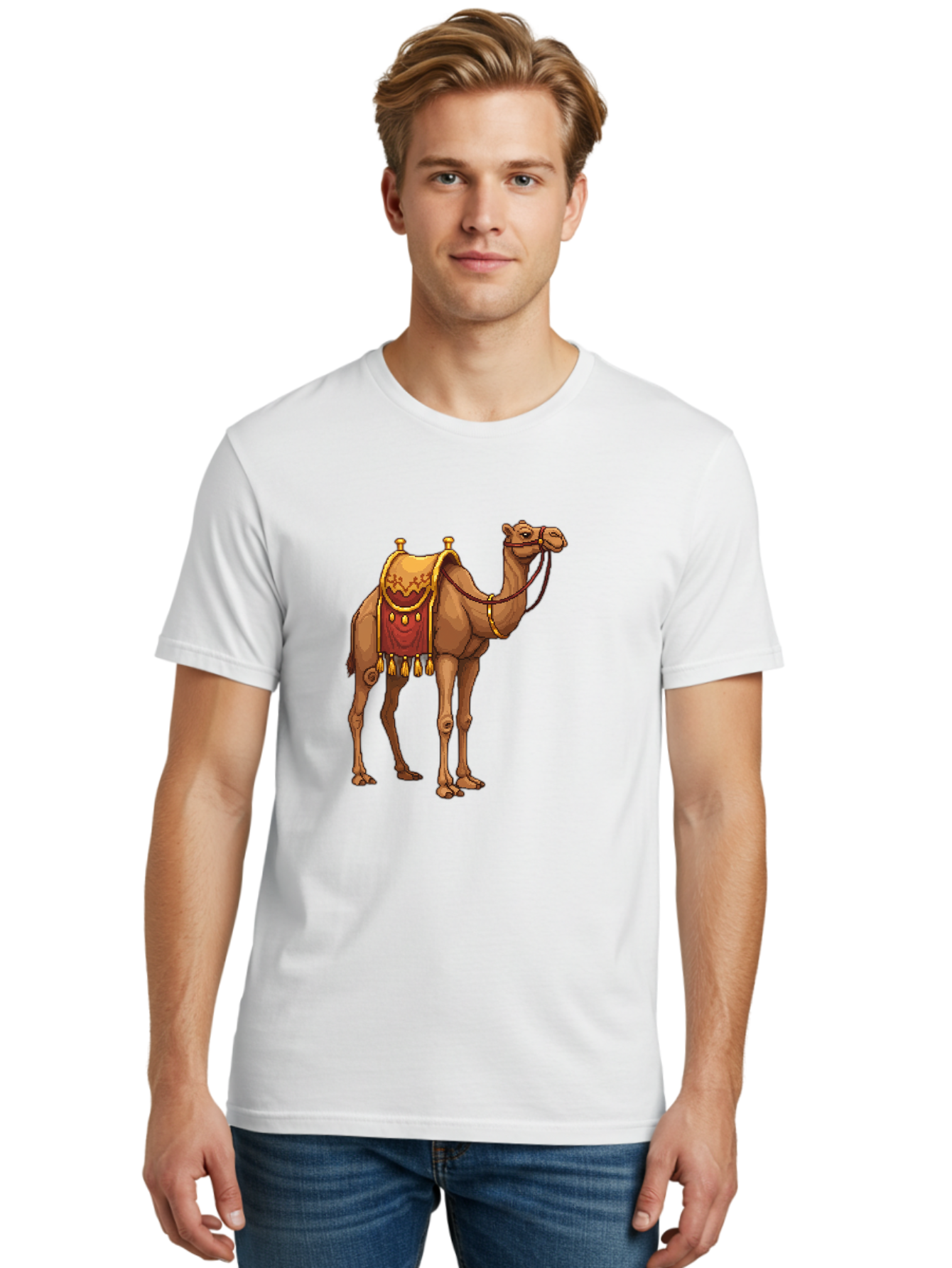Dromedary-Camel Men'S Graphic Tee, 100% Cotton, Comfortable Casual Summer Wear, Machine Washable, Vintage Camera, Old Camera, Antique Camera, Black Camera, Classic Photography, Photography Equipment, Nostalgic Device, Film Camera, Camera Art Bag417