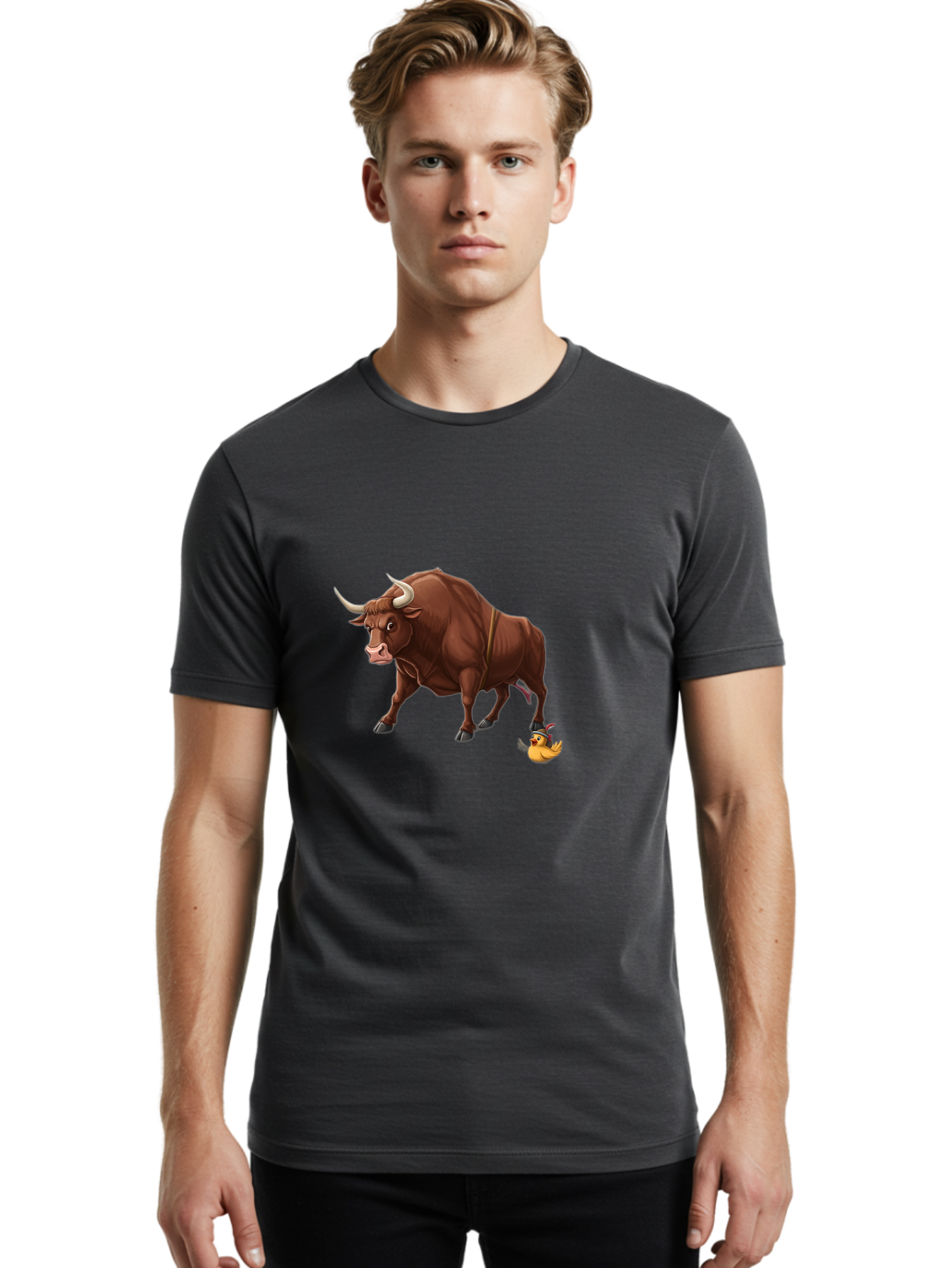 Duck-Riding-Bull Men'S Graphic Tee, 100% Cotton, Comfortable Casual Summer Wear, Machine Washable, Vintage Camera, Old Camera, Antique Camera, Black Camera, Classic Photography, Photography Equipment, Nostalgic Device, Film Camera, Camera Art Bag418