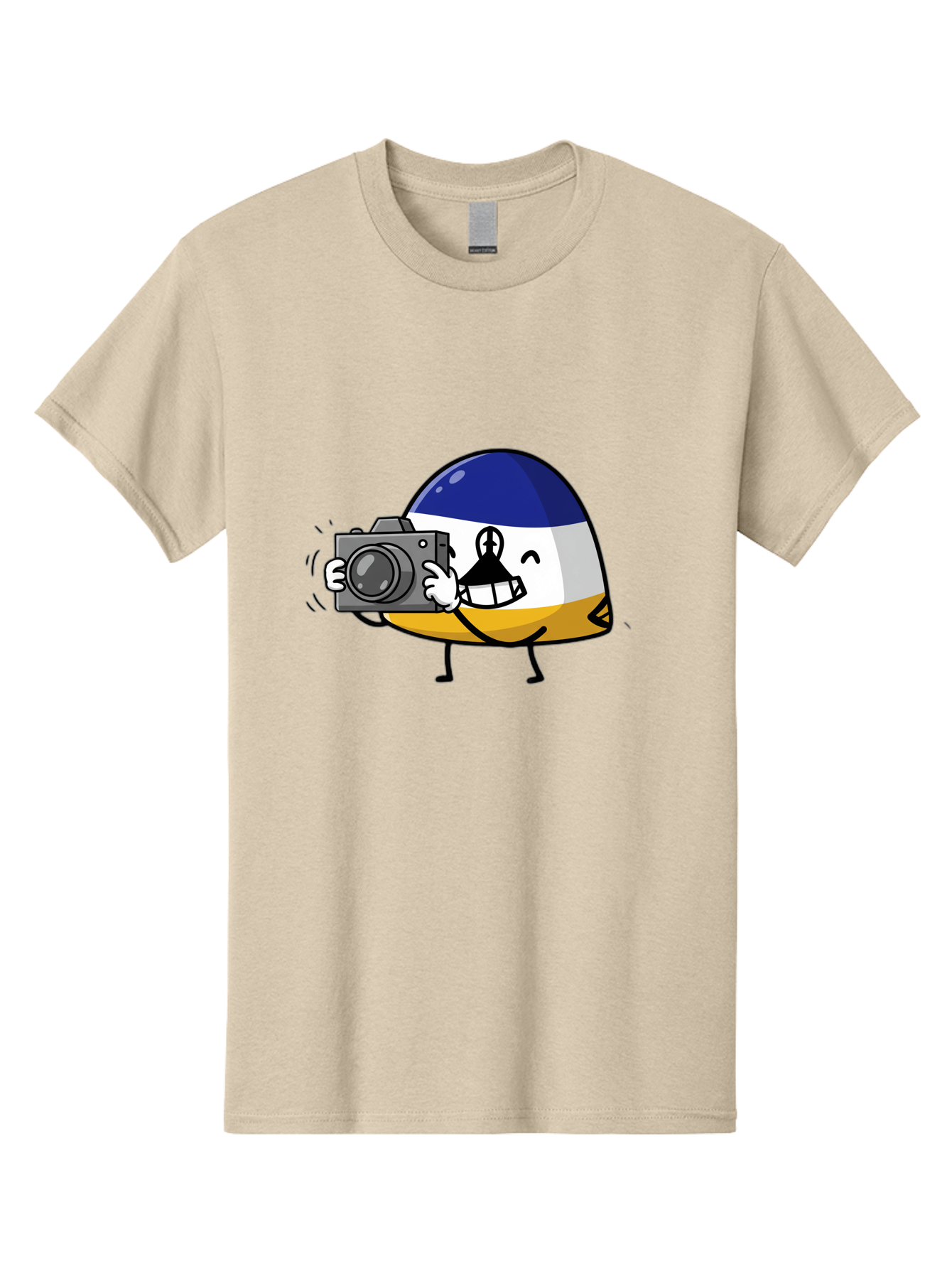 Egg-With-Camera Men'S Graphic Tee, 100% Cotton, Comfortable Casual Summer Wear, Machine Washable, Vintage Camera, Old Camera, Antique Camera, Black Camera, Classic Photography, Photography Equipment, Nostalgic Device, Film Camera, Camera Art Bag422