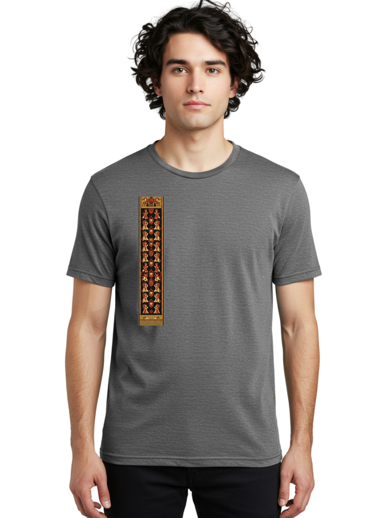 Egyptian-Hieroglyphic-Border Men'S Graphic Tee, 100% Cotton, Comfortable Casual Summer Wear, Machine Washable, Vintage Camera, Old Camera, Antique Camera, Black Camera, Classic Photography, Photography Equipment, Nostalgic Device, Film Camera, Bag423