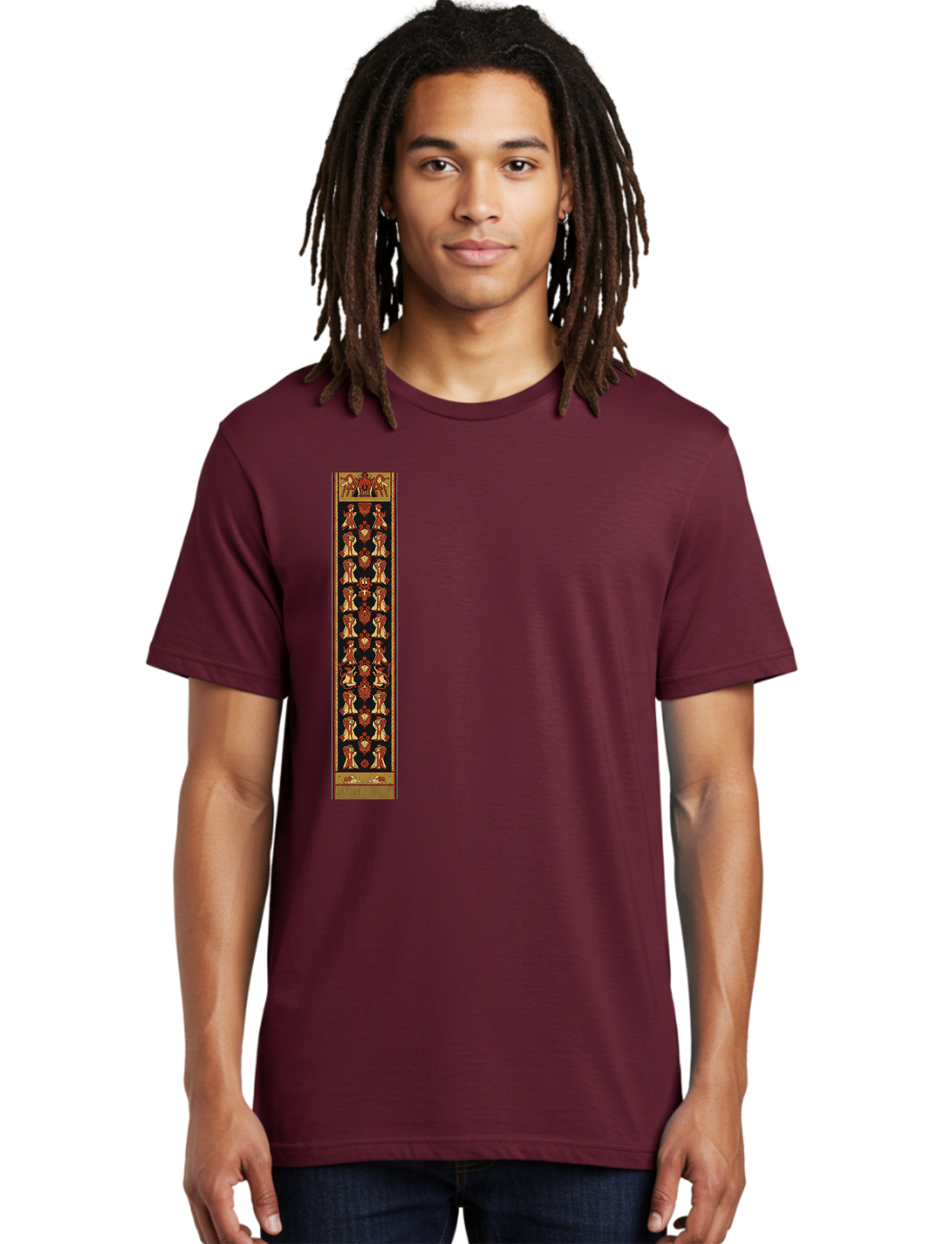 Egyptian-Hieroglyphic-Border Men'S Graphic Tee, 100% Cotton, Comfortable Casual Summer Wear, Machine Washable, Vintage Camera, Old Camera, Antique Camera, Black Camera, Classic Photography, Photography Equipment, Nostalgic Device, Film Camera, Bag423