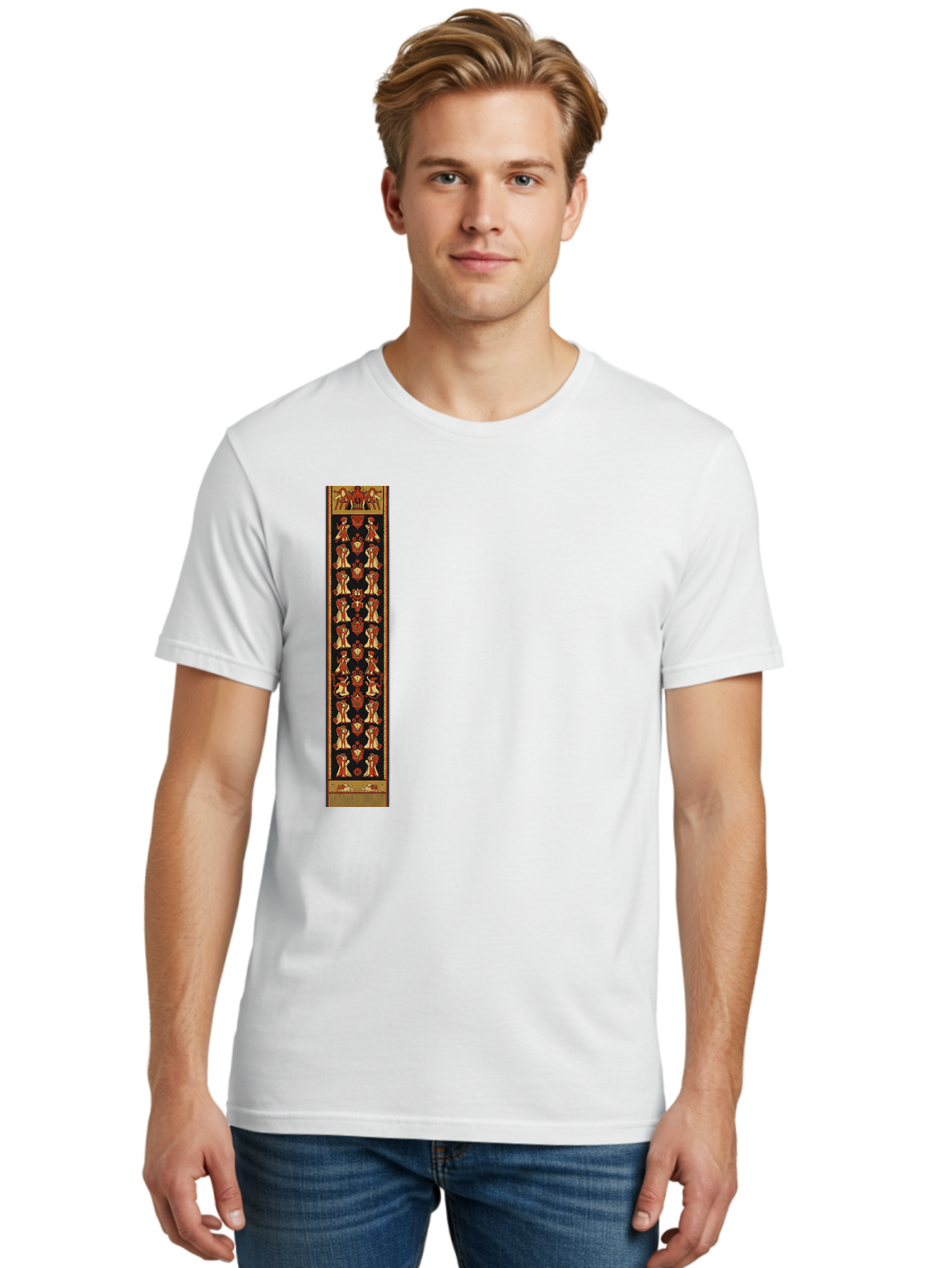 Egyptian-Hieroglyphic-Border Men'S Graphic Tee, 100% Cotton, Comfortable Casual Summer Wear, Machine Washable, Vintage Camera, Old Camera, Antique Camera, Black Camera, Classic Photography, Photography Equipment, Nostalgic Device, Film Camera, Bag423