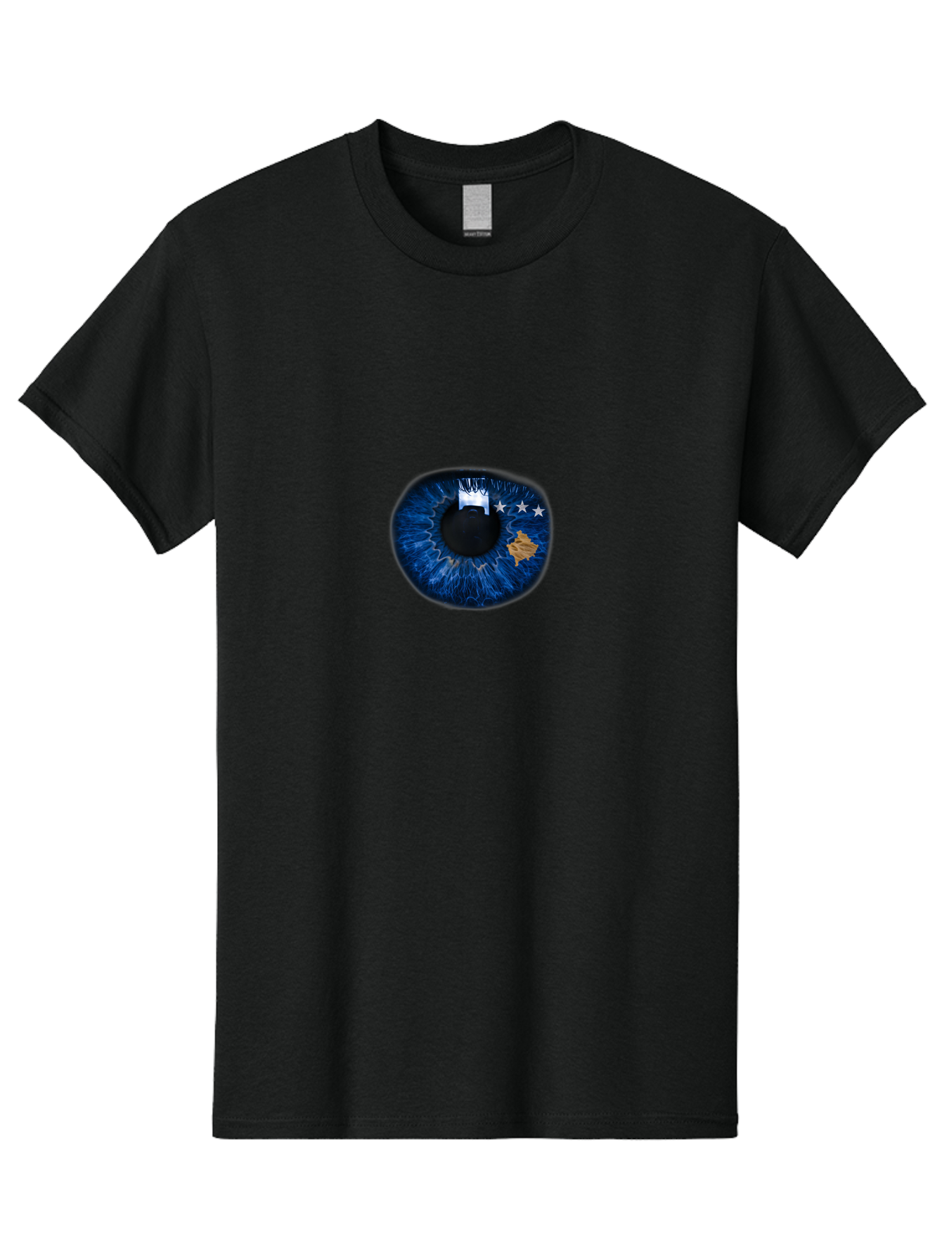 Eye-With-Eu-Flag Men'S Graphic Tee, 100% Cotton, Comfortable Casual Summer Wear, Machine Washable, Vintage Camera, Old Camera, Antique Camera, Black Camera, Classic Photography, Photography Equipment, Nostalgic Device, Film Camera, Camera Art Bag429