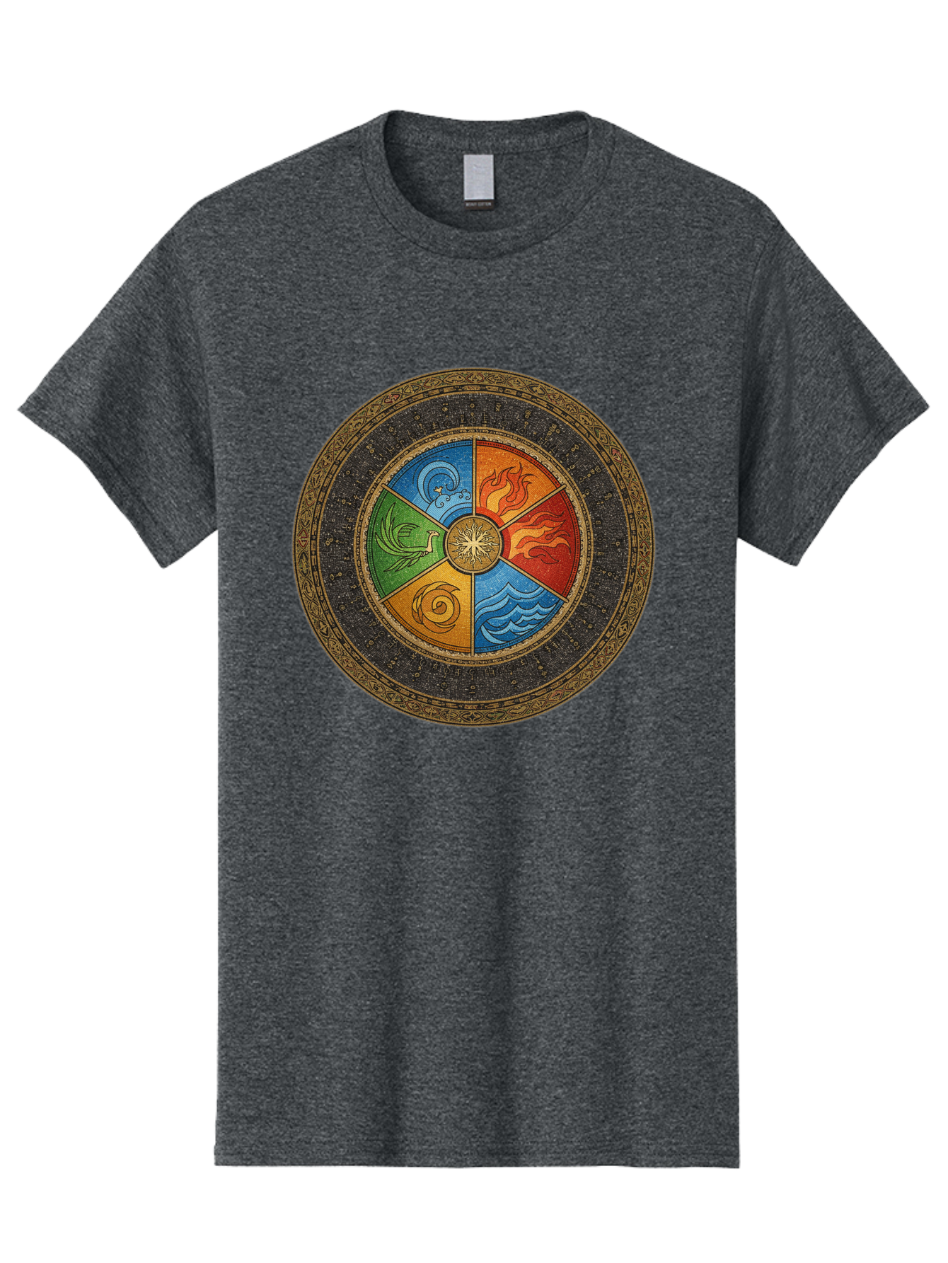Five-Elements-Circle Men'S Graphic Tee, 100% Cotton, Comfortable Casual Summer Wear, Machine Washable, Vintage Camera, Old Camera, Antique Camera, Black Camera, Classic Photography, Photography Equipment, Nostalgic Device, Film Camera, Bag442