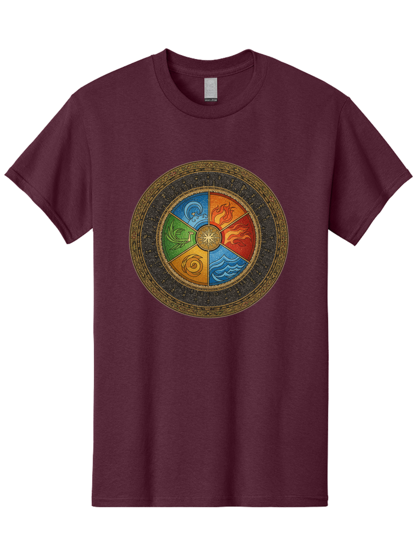 Five-Elements-Circle Men'S Graphic Tee, 100% Cotton, Comfortable Casual Summer Wear, Machine Washable, Vintage Camera, Old Camera, Antique Camera, Black Camera, Classic Photography, Photography Equipment, Nostalgic Device, Film Camera, Bag442