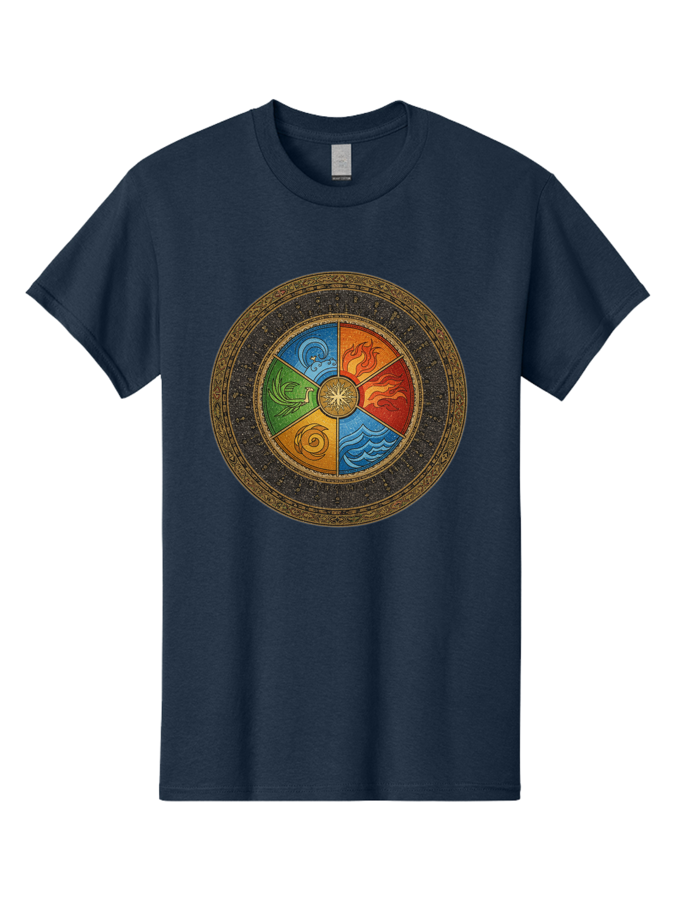 Five-Elements-Circle Men'S Graphic Tee, 100% Cotton, Comfortable Casual Summer Wear, Machine Washable, Vintage Camera, Old Camera, Antique Camera, Black Camera, Classic Photography, Photography Equipment, Nostalgic Device, Film Camera, Bag442