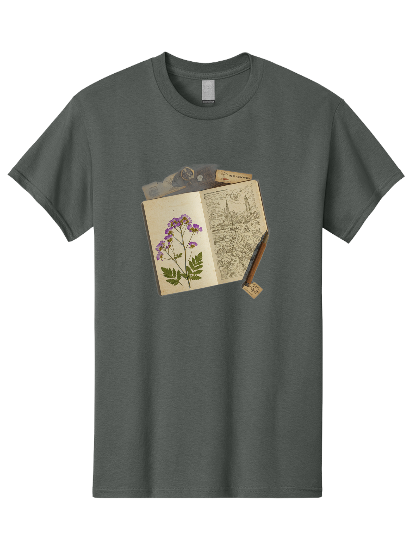Flora-Illustration-Book Men'S Graphic Tee, 100% Cotton, Comfortable Casual Summer Wear, Machine Washable, Vintage Camera, Old Camera, Antique Camera, Black Camera, Classic Photography, Photography Equipment, Nostalgic Device, Film Camera, Bag455