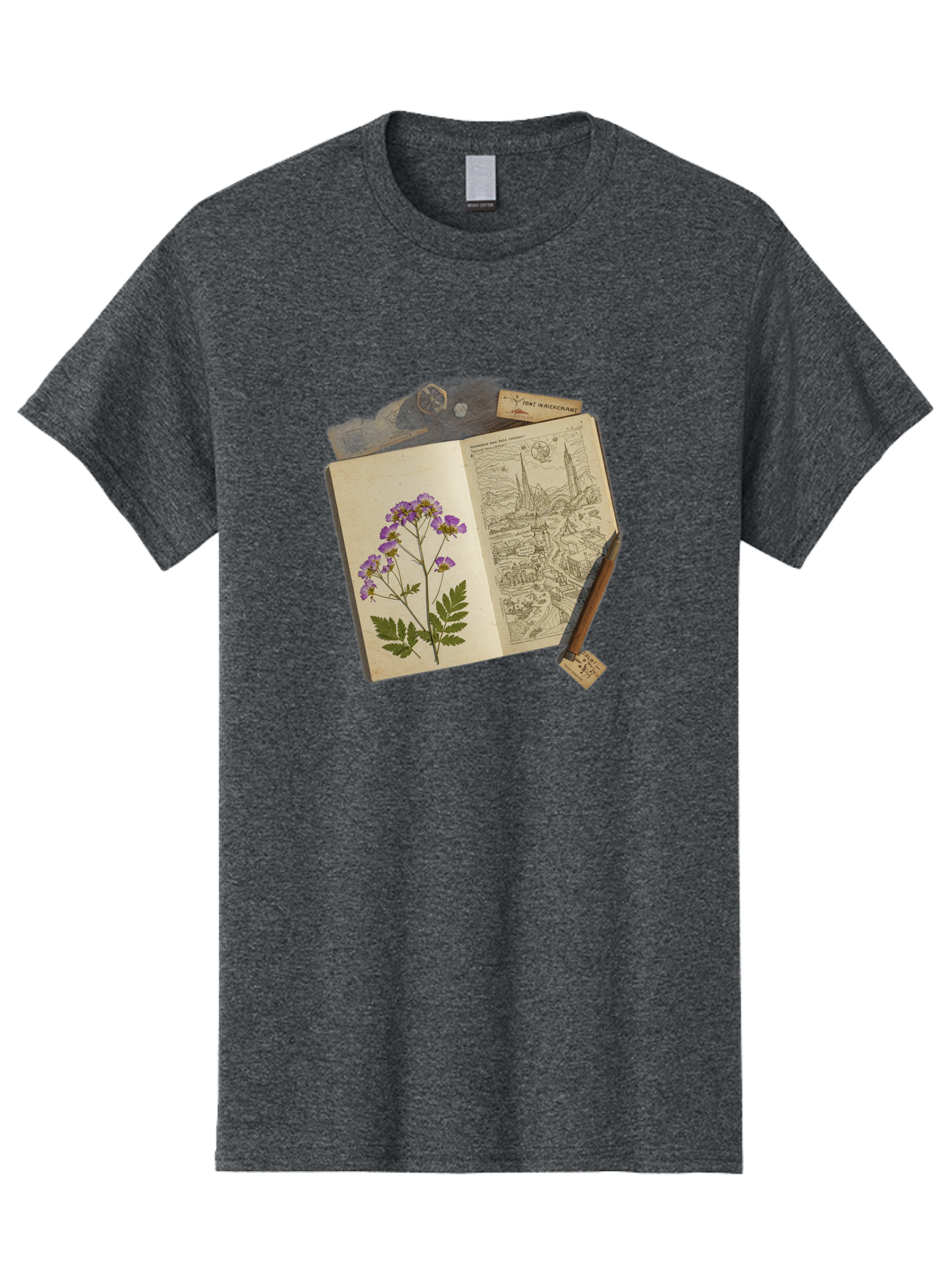 Flora-Illustration-Book Men'S Graphic Tee, 100% Cotton, Comfortable Casual Summer Wear, Machine Washable, Vintage Camera, Old Camera, Antique Camera, Black Camera, Classic Photography, Photography Equipment, Nostalgic Device, Film Camera, Bag455