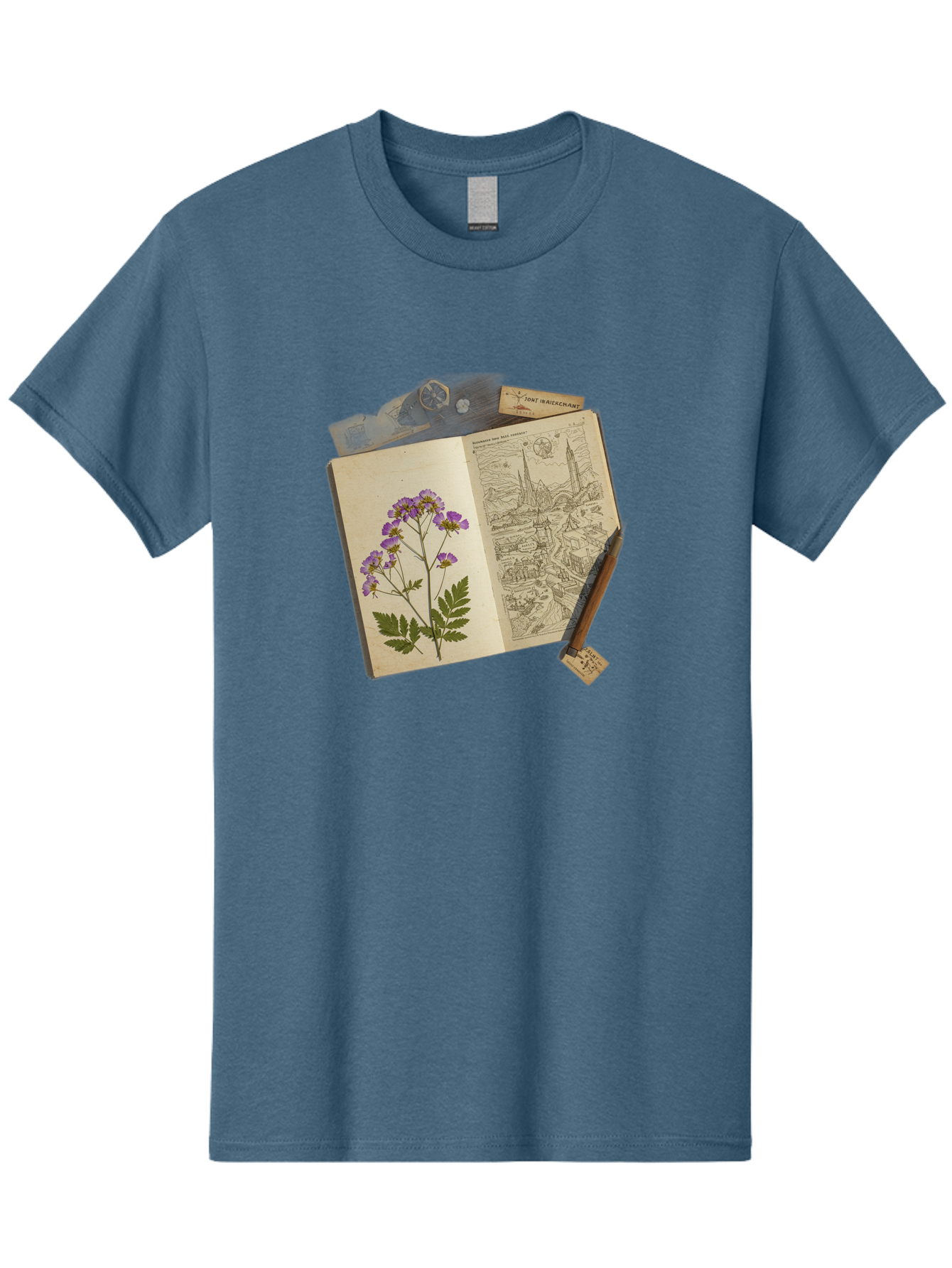 Flora-Illustration-Book Men'S Graphic Tee, 100% Cotton, Comfortable Casual Summer Wear, Machine Washable, Vintage Camera, Old Camera, Antique Camera, Black Camera, Classic Photography, Photography Equipment, Nostalgic Device, Film Camera, Bag455