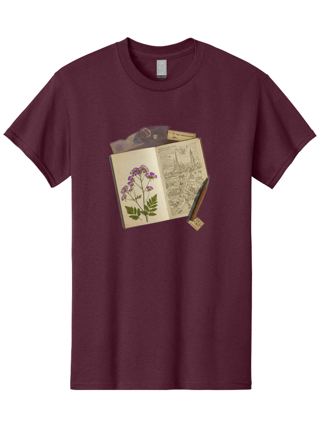 Flora-Illustration-Book Men'S Graphic Tee, 100% Cotton, Comfortable Casual Summer Wear, Machine Washable, Vintage Camera, Old Camera, Antique Camera, Black Camera, Classic Photography, Photography Equipment, Nostalgic Device, Film Camera, Bag455