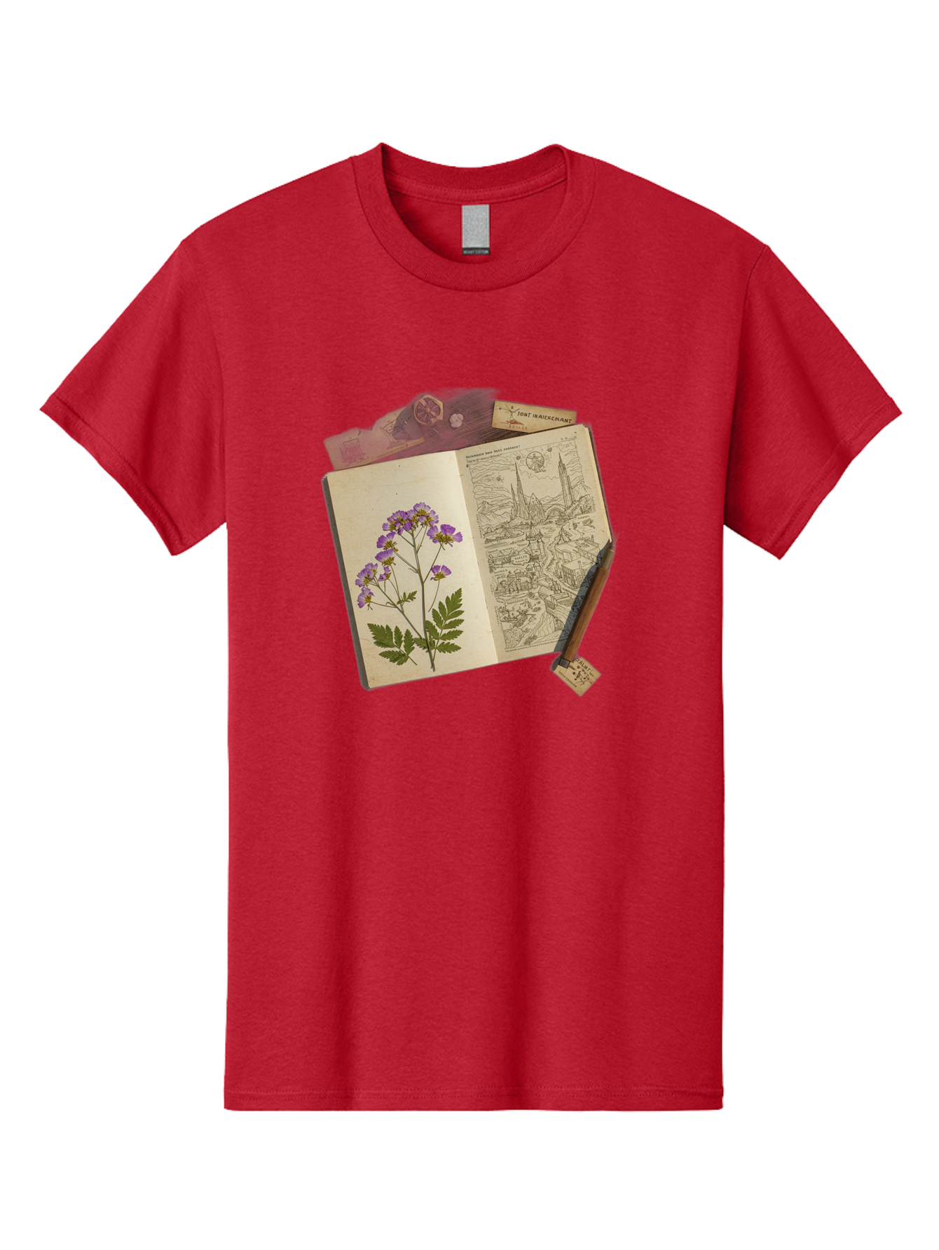 Flora-Illustration-Book Men'S Graphic Tee, 100% Cotton, Comfortable Casual Summer Wear, Machine Washable, Vintage Camera, Old Camera, Antique Camera, Black Camera, Classic Photography, Photography Equipment, Nostalgic Device, Film Camera, Bag455