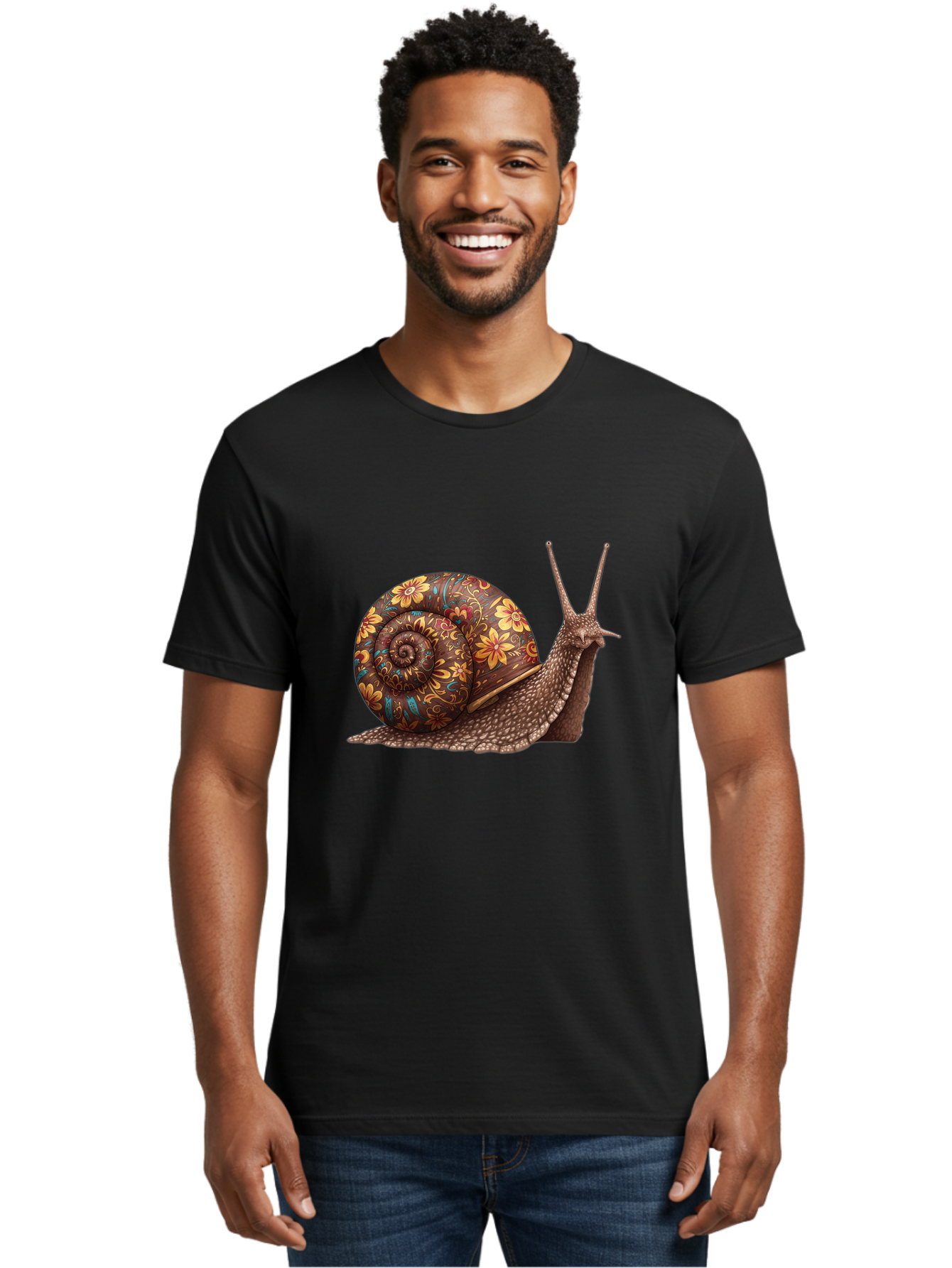 Floral-Snail-2 Men'S Graphic Tee, 100% Cotton, Comfortable Casual Summer Wear, Machine Washable, Vintage Camera, Old Camera, Antique Camera, Black Camera, Classic Photography, Photography Equipment, Nostalgic Device, Film Camera, Camera Art Bag464
