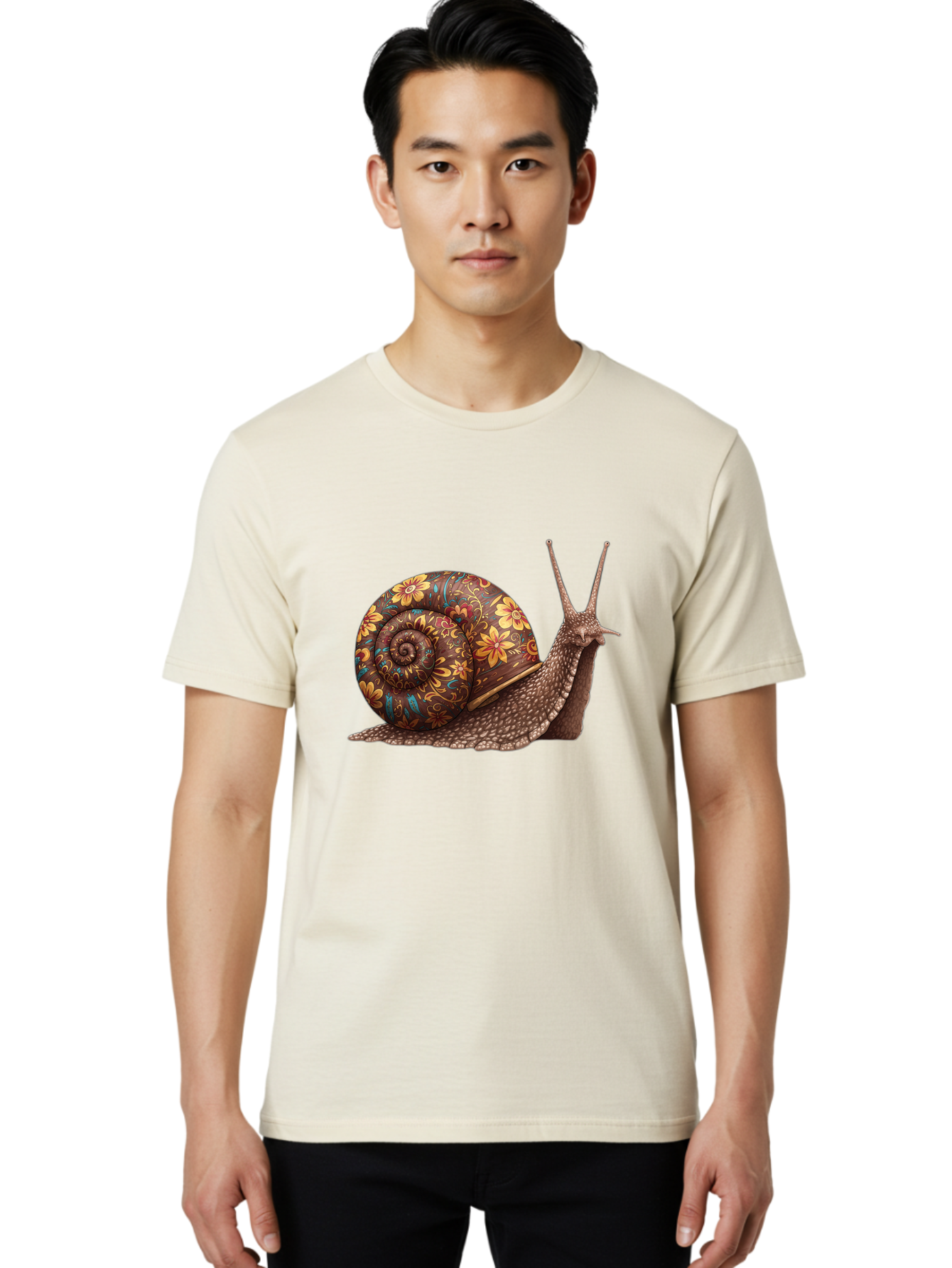 Floral-Snail-2 Men'S Graphic Tee, 100% Cotton, Comfortable Casual Summer Wear, Machine Washable, Vintage Camera, Old Camera, Antique Camera, Black Camera, Classic Photography, Photography Equipment, Nostalgic Device, Film Camera, Camera Art Bag464