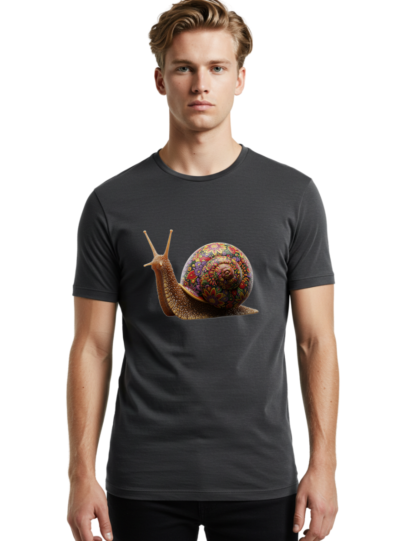Floral-Snail-3 Men'S Graphic Tee, 100% Cotton, Comfortable Casual Summer Wear, Machine Washable, Vintage Camera, Old Camera, Antique Camera, Black Camera, Classic Photography, Photography Equipment, Nostalgic Device, Film Camera, Camera Art Bag465