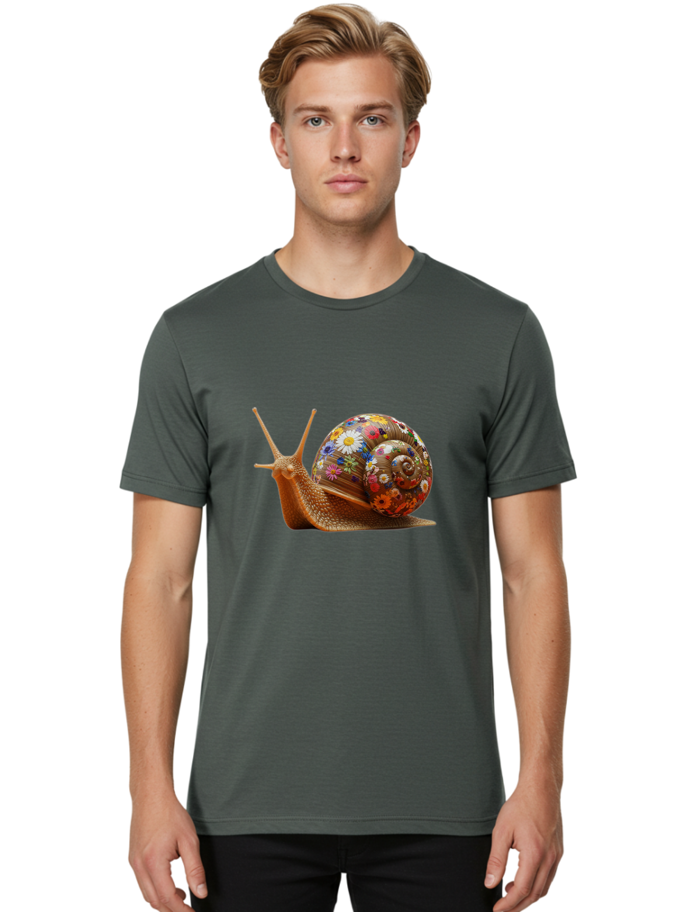 Floral-Snail-4 Men'S Graphic Tee, 100% Cotton, Comfortable Casual Summer Wear, Machine Washable, Vintage Camera, Old Camera, Antique Camera, Black Camera, Classic Photography, Photography Equipment, Nostalgic Device, Film Camera, Camera Art Bag466