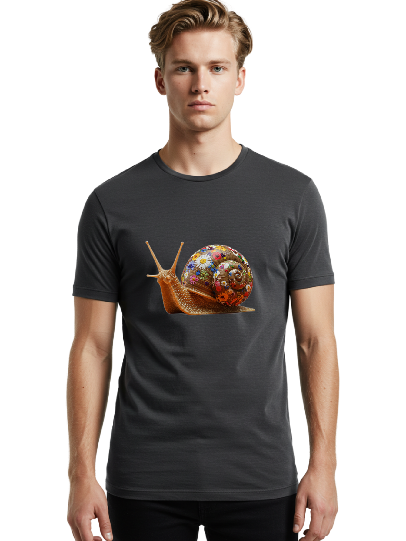 Floral-Snail-4 Men'S Graphic Tee, 100% Cotton, Comfortable Casual Summer Wear, Machine Washable, Vintage Camera, Old Camera, Antique Camera, Black Camera, Classic Photography, Photography Equipment, Nostalgic Device, Film Camera, Camera Art Bag466