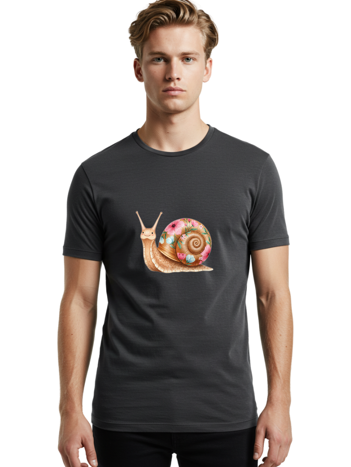 Floral-Snail Men'S Graphic Tee, 100% Cotton, Comfortable Casual Summer Wear, Machine Washable, Vintage Camera, Old Camera, Antique Camera, Black Camera, Classic Photography, Photography Equipment, Nostalgic Device, Film Camera, Camera Art Bag467