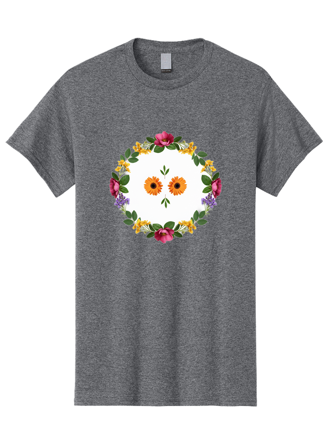 Floral-Wreath Men'S Graphic Tee, 100% Cotton, Comfortable Casual Summer Wear, Machine Washable, Vintage Camera, Old Camera, Antique Camera, Black Camera, Classic Photography, Photography Equipment, Nostalgic Device, Film Camera, Camera Art Bag468
