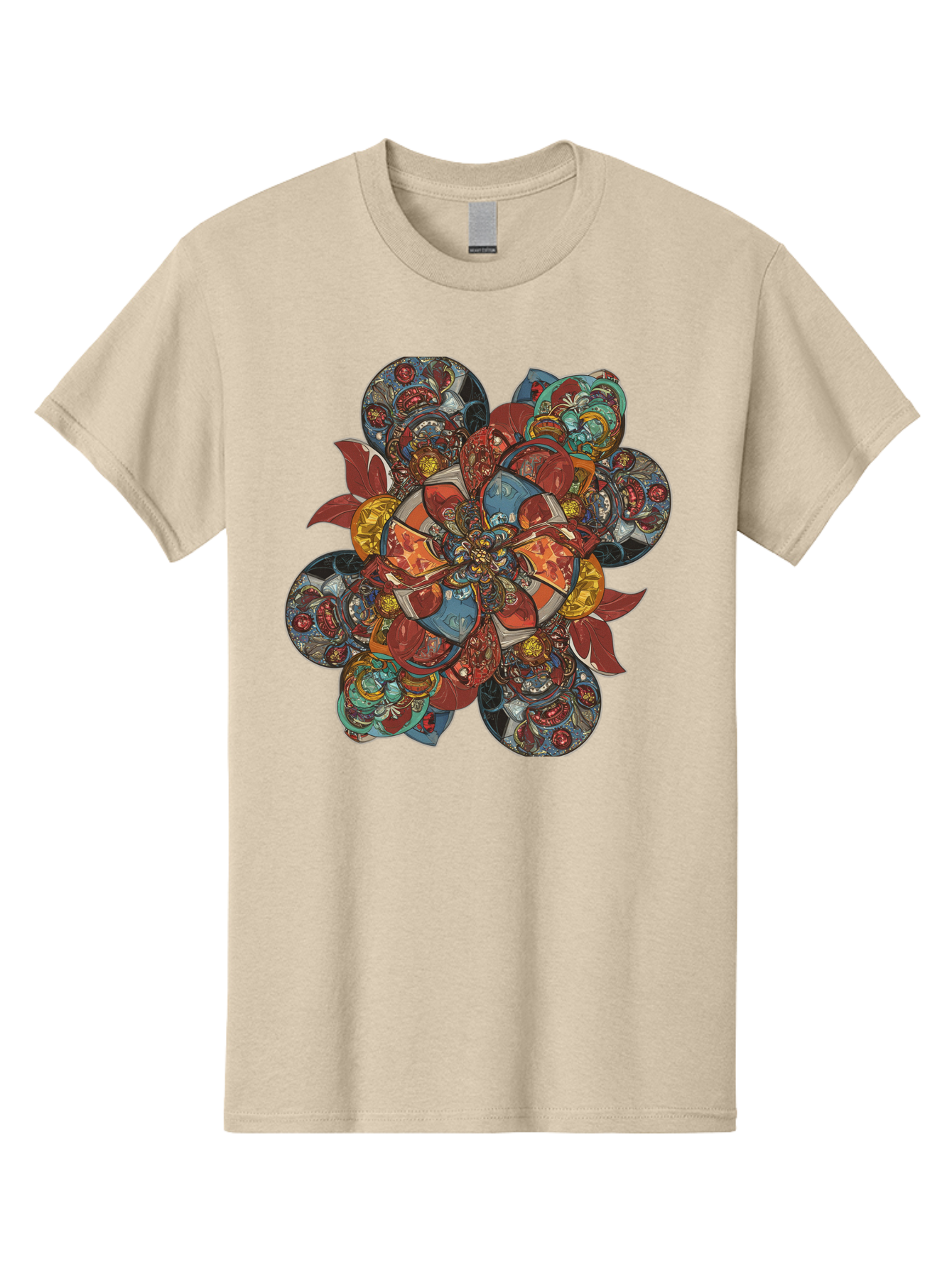 Flower-Mandala Men'S Graphic Tee, 100% Cotton, Comfortable Casual Summer Wear, Machine Washable, Vintage Camera, Old Camera, Antique Camera, Black Camera, Classic Photography, Photography Equipment, Nostalgic Device, Film Camera, Camera Art Bag472