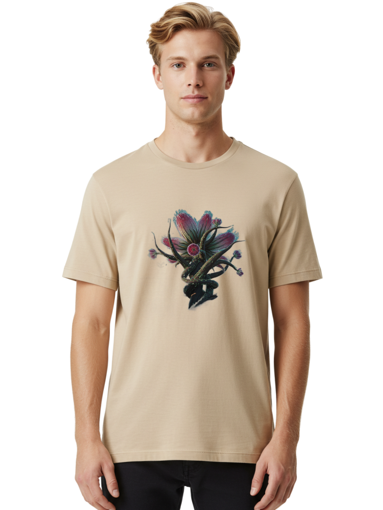 Flower Men'S Graphic Tee, 100% Cotton, Comfortable Casual Summer Wear, Machine Washable, Vintage Camera, Old Camera, Antique Camera, Black Camera, Classic Photography, Photography Equipment, Nostalgic Device, Film Camera, Camera Art Bag473