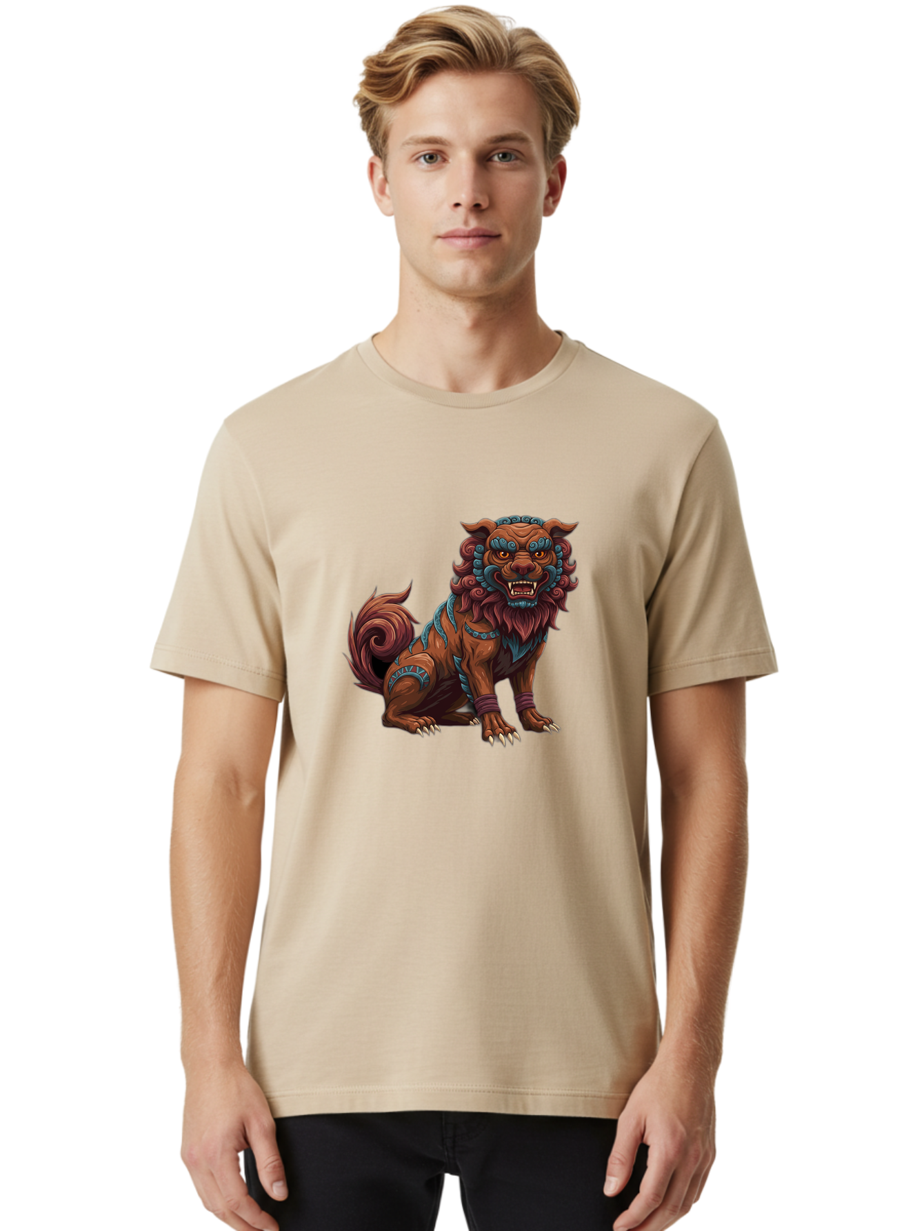 Fu-Dog-1 Men'S Graphic Tee, 100% Cotton, Comfortable Casual Summer Wear, Machine Washable, Vintage Camera, Old Camera, Antique Camera, Black Camera, Classic Photography, Photography Equipment, Nostalgic Device, Film Camera, Camera Art Bag502
