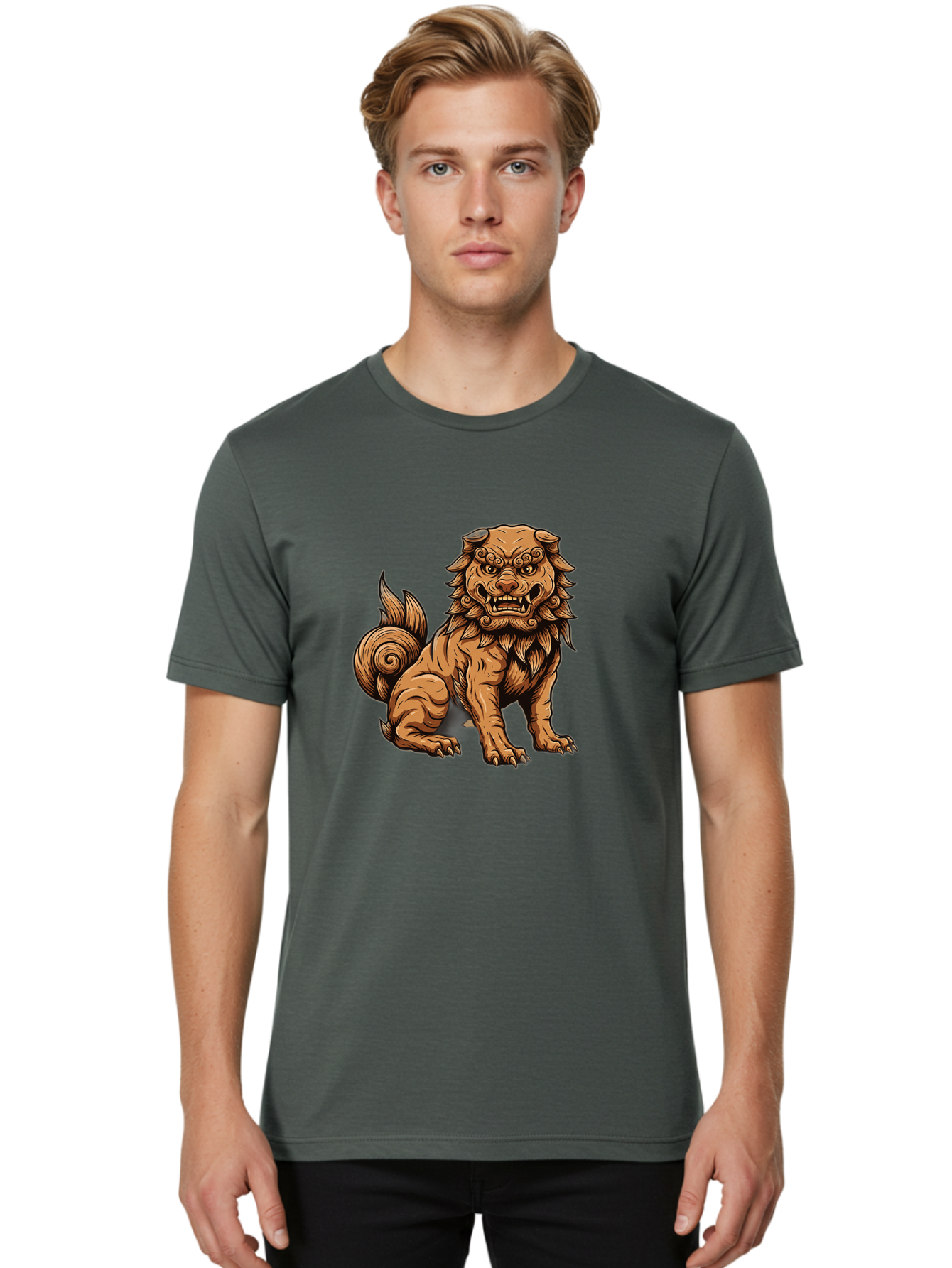 Fu-Dog-2 Men'S Graphic Tee, 100% Cotton, Comfortable Casual Summer Wear, Machine Washable, Vintage Camera, Old Camera, Antique Camera, Black Camera, Classic Photography, Photography Equipment, Nostalgic Device, Film Camera, Camera Art Bag503