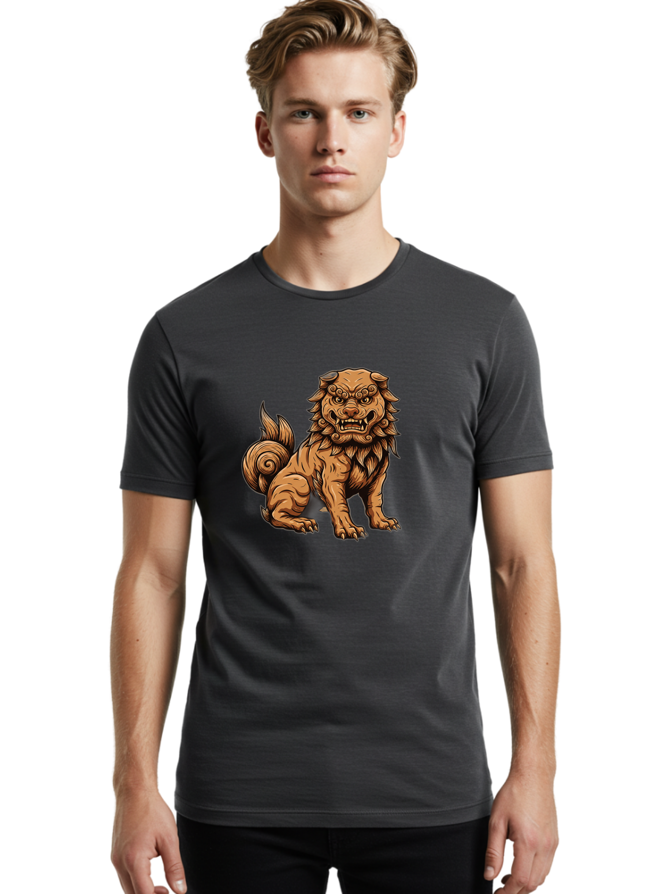 Fu-Dog-2 Men'S Graphic Tee, 100% Cotton, Comfortable Casual Summer Wear, Machine Washable, Vintage Camera, Old Camera, Antique Camera, Black Camera, Classic Photography, Photography Equipment, Nostalgic Device, Film Camera, Camera Art Bag503