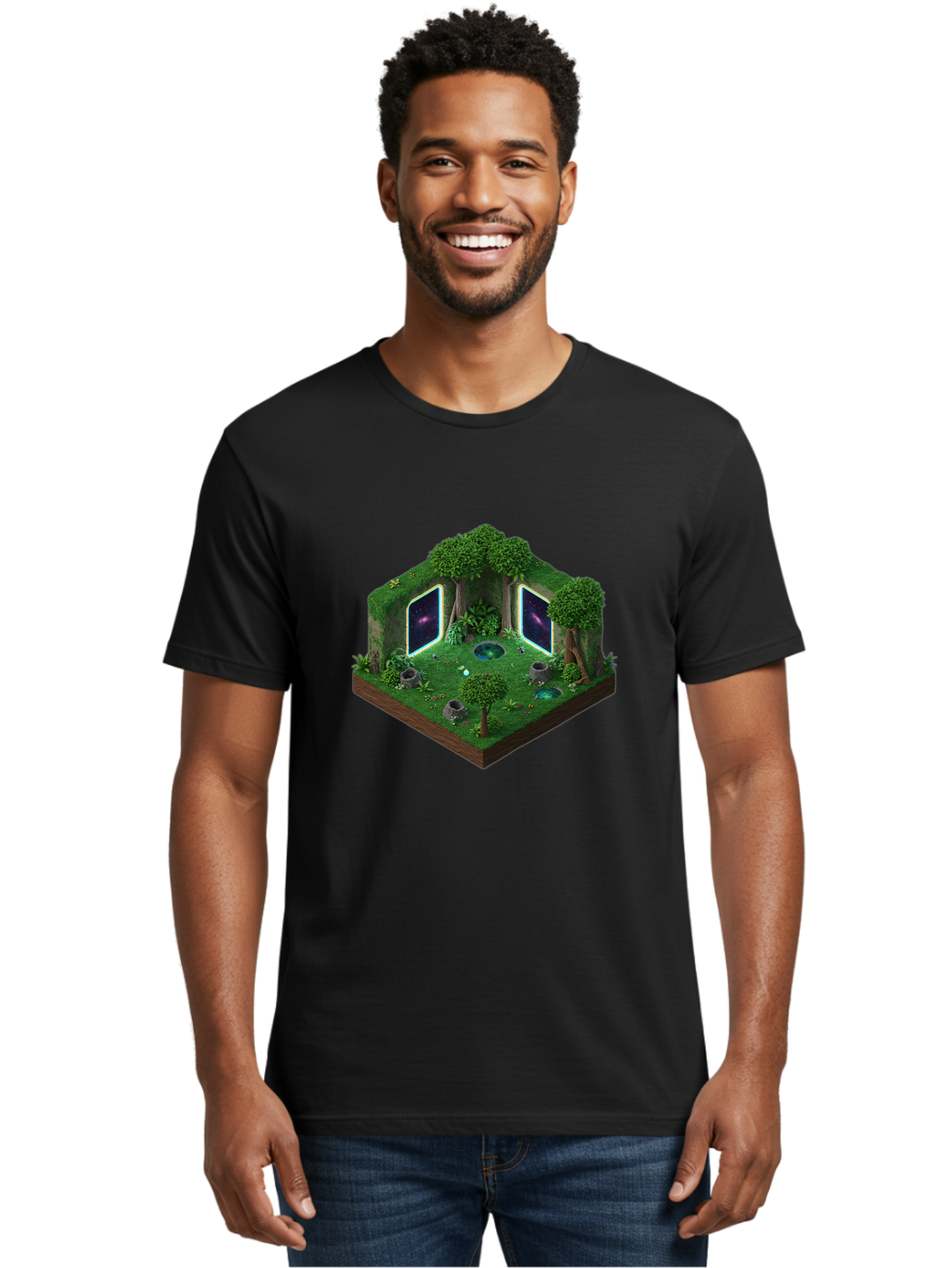 Futuristic-Forest-Portal Men'S Graphic Tee, 100% Cotton, Comfortable Casual Summer Wear, Machine Washable, Vintage Camera, Old Camera, Antique Camera, Black Camera, Classic Photography, Photography Equipment, Nostalgic Device, Film Camera, Bag507