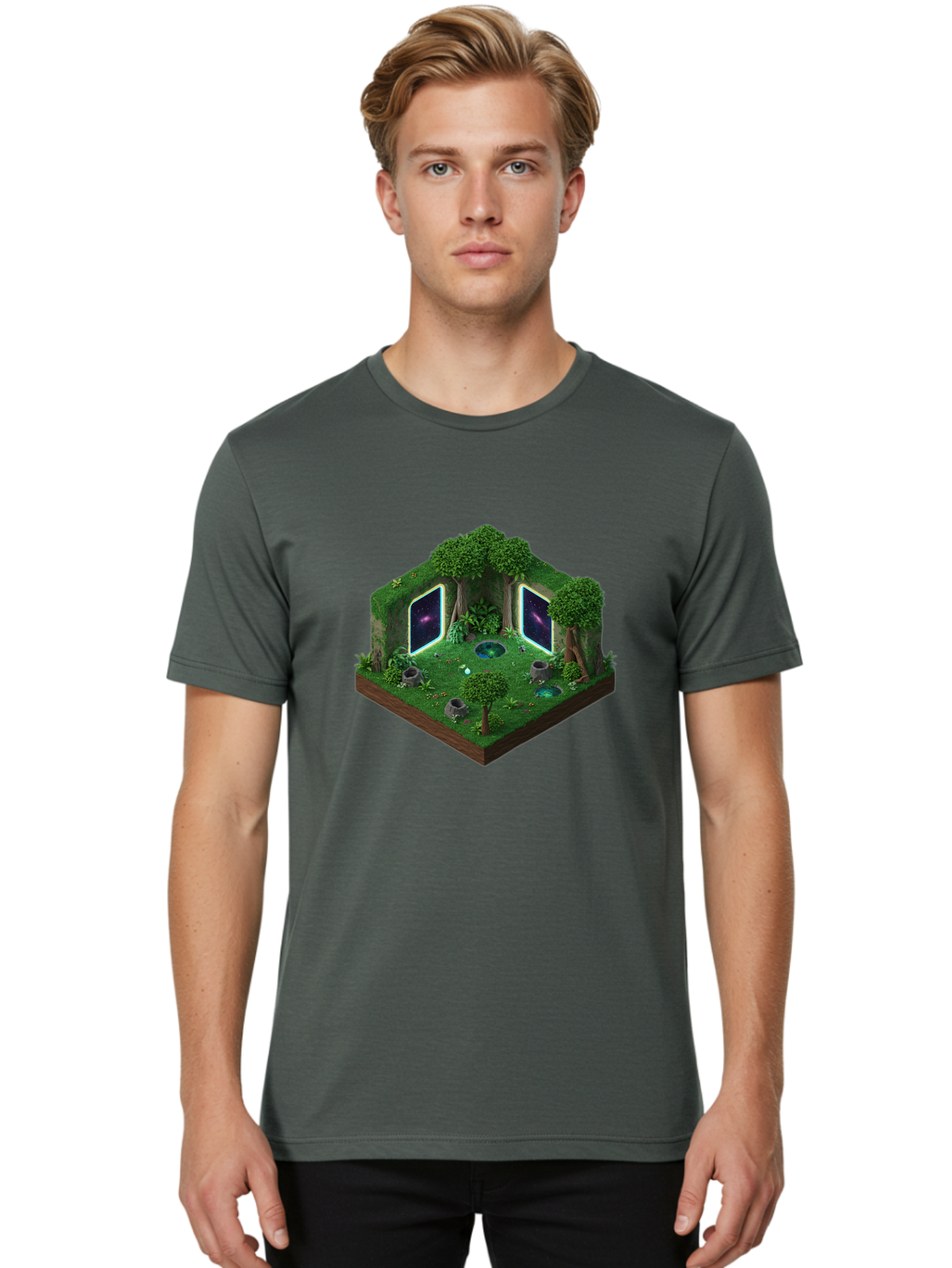 Futuristic-Forest-Portal Men'S Graphic Tee, 100% Cotton, Comfortable Casual Summer Wear, Machine Washable, Vintage Camera, Old Camera, Antique Camera, Black Camera, Classic Photography, Photography Equipment, Nostalgic Device, Film Camera, Bag507