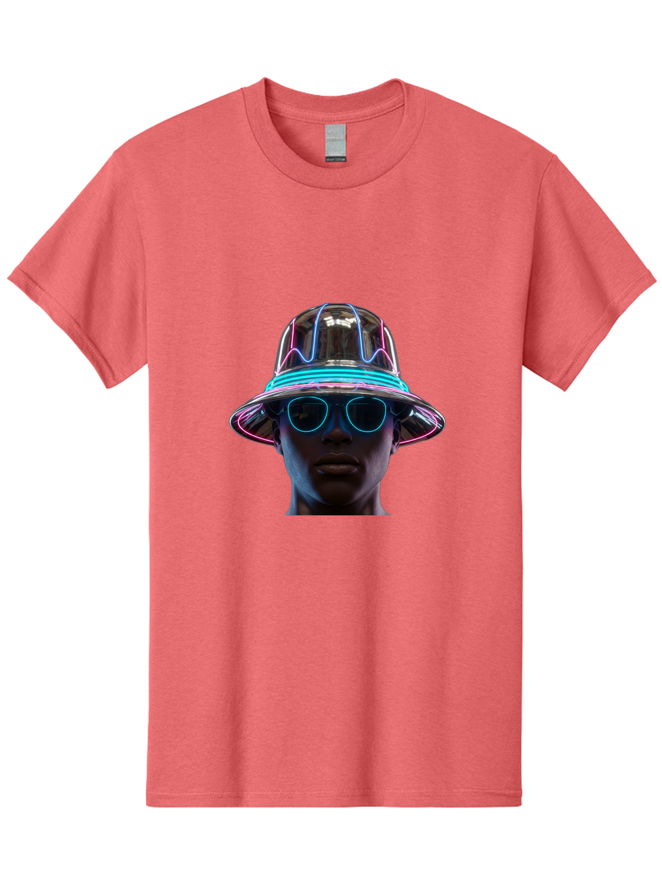 Futuristic-Hat-Portrait Men'S Graphic Tee, 100% Cotton, Comfortable Casual Summer Wear, Machine Washable, Vintage Camera, Old Camera, Antique Camera, Black Camera, Classic Photography, Photography Equipment, Nostalgic Device, Film Camera, Bag508