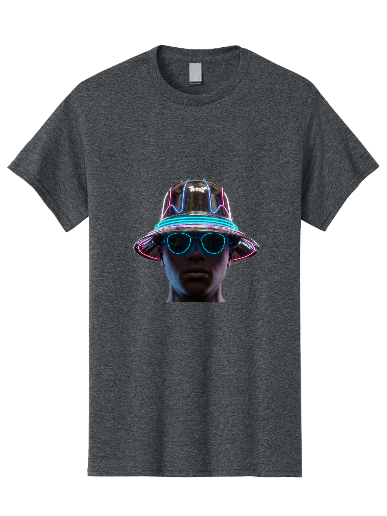 Futuristic-Hat-Portrait Men'S Graphic Tee, 100% Cotton, Comfortable Casual Summer Wear, Machine Washable, Vintage Camera, Old Camera, Antique Camera, Black Camera, Classic Photography, Photography Equipment, Nostalgic Device, Film Camera, Bag508