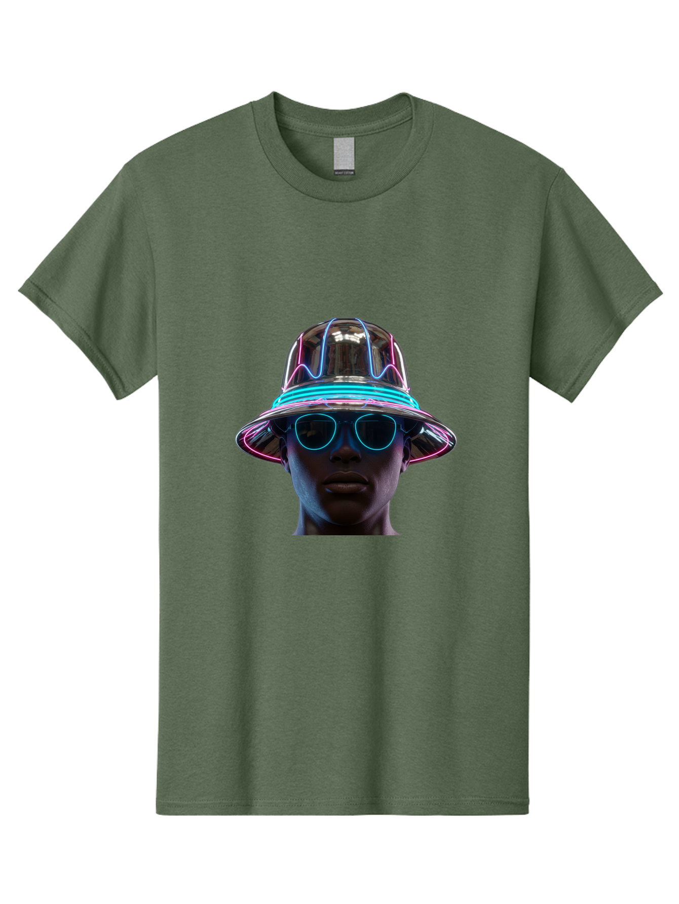 Futuristic-Hat-Portrait Men'S Graphic Tee, 100% Cotton, Comfortable Casual Summer Wear, Machine Washable, Vintage Camera, Old Camera, Antique Camera, Black Camera, Classic Photography, Photography Equipment, Nostalgic Device, Film Camera, Bag508