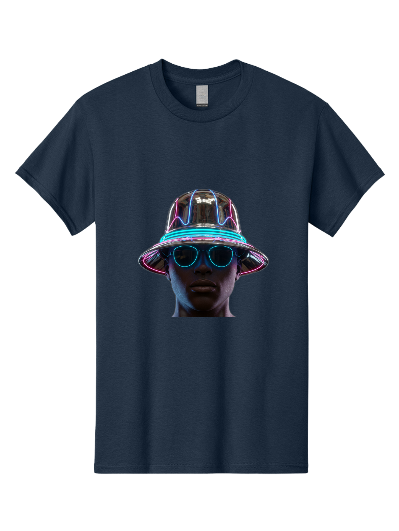 Futuristic-Hat-Portrait Men'S Graphic Tee, 100% Cotton, Comfortable Casual Summer Wear, Machine Washable, Vintage Camera, Old Camera, Antique Camera, Black Camera, Classic Photography, Photography Equipment, Nostalgic Device, Film Camera, Bag508