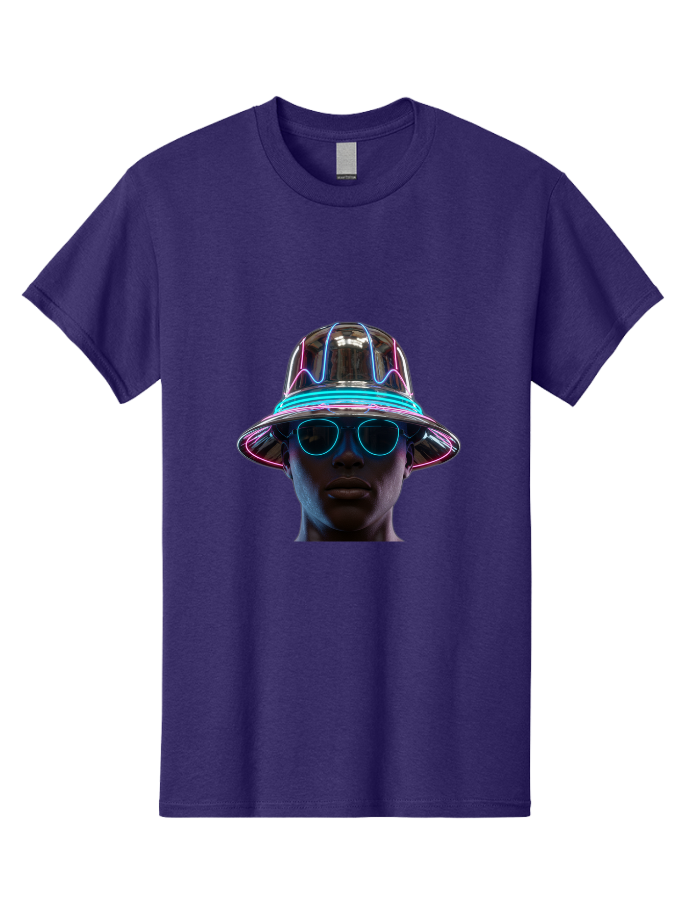 Futuristic-Hat-Portrait Men'S Graphic Tee, 100% Cotton, Comfortable Casual Summer Wear, Machine Washable, Vintage Camera, Old Camera, Antique Camera, Black Camera, Classic Photography, Photography Equipment, Nostalgic Device, Film Camera, Bag508