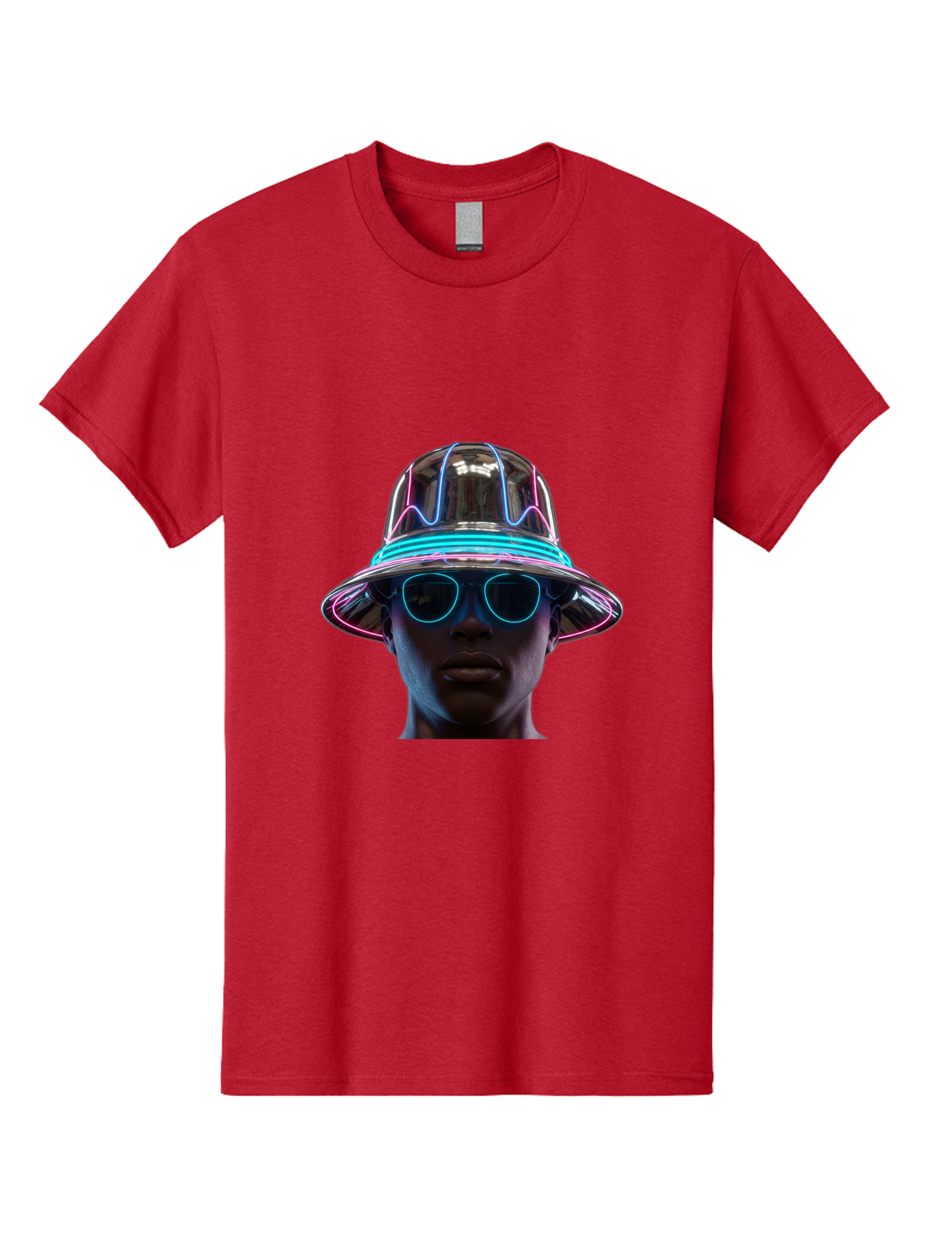 Futuristic-Hat-Portrait Men'S Graphic Tee, 100% Cotton, Comfortable Casual Summer Wear, Machine Washable, Vintage Camera, Old Camera, Antique Camera, Black Camera, Classic Photography, Photography Equipment, Nostalgic Device, Film Camera, Bag508