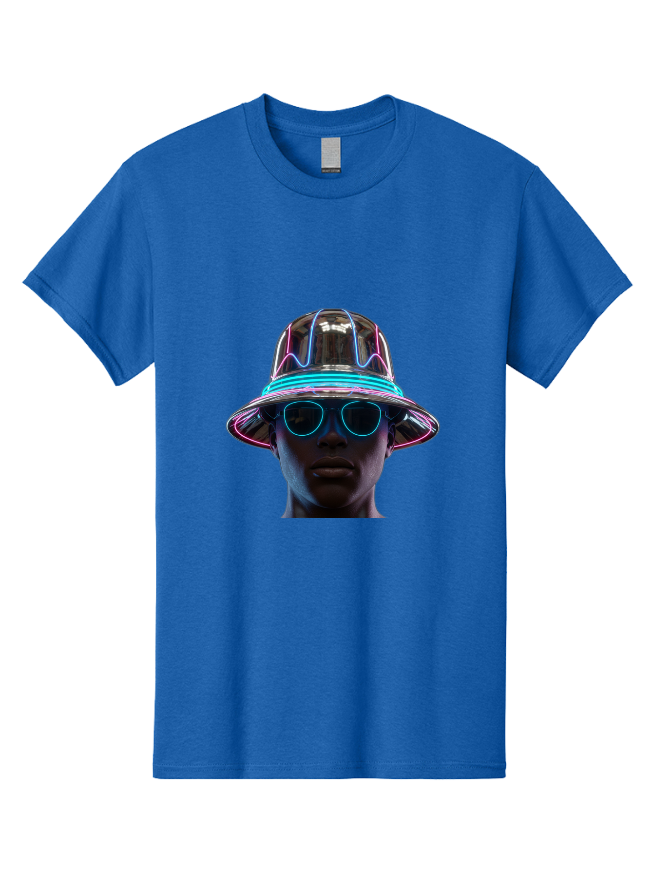 Futuristic-Hat-Portrait Men'S Graphic Tee, 100% Cotton, Comfortable Casual Summer Wear, Machine Washable, Vintage Camera, Old Camera, Antique Camera, Black Camera, Classic Photography, Photography Equipment, Nostalgic Device, Film Camera, Bag508